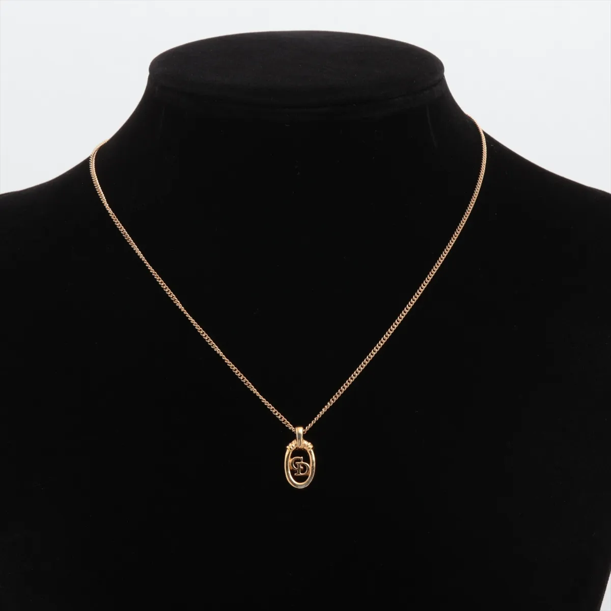 CD logo necklace, GP gold. Shows — view 5