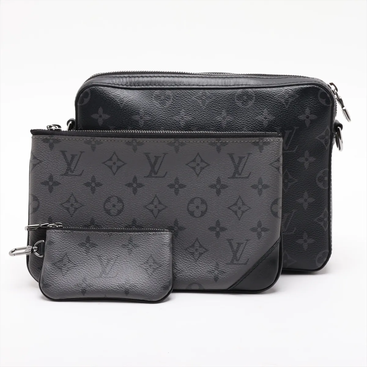Monogram Eclipse Trio Messenger M69443 Black (RFID detected) — view 2