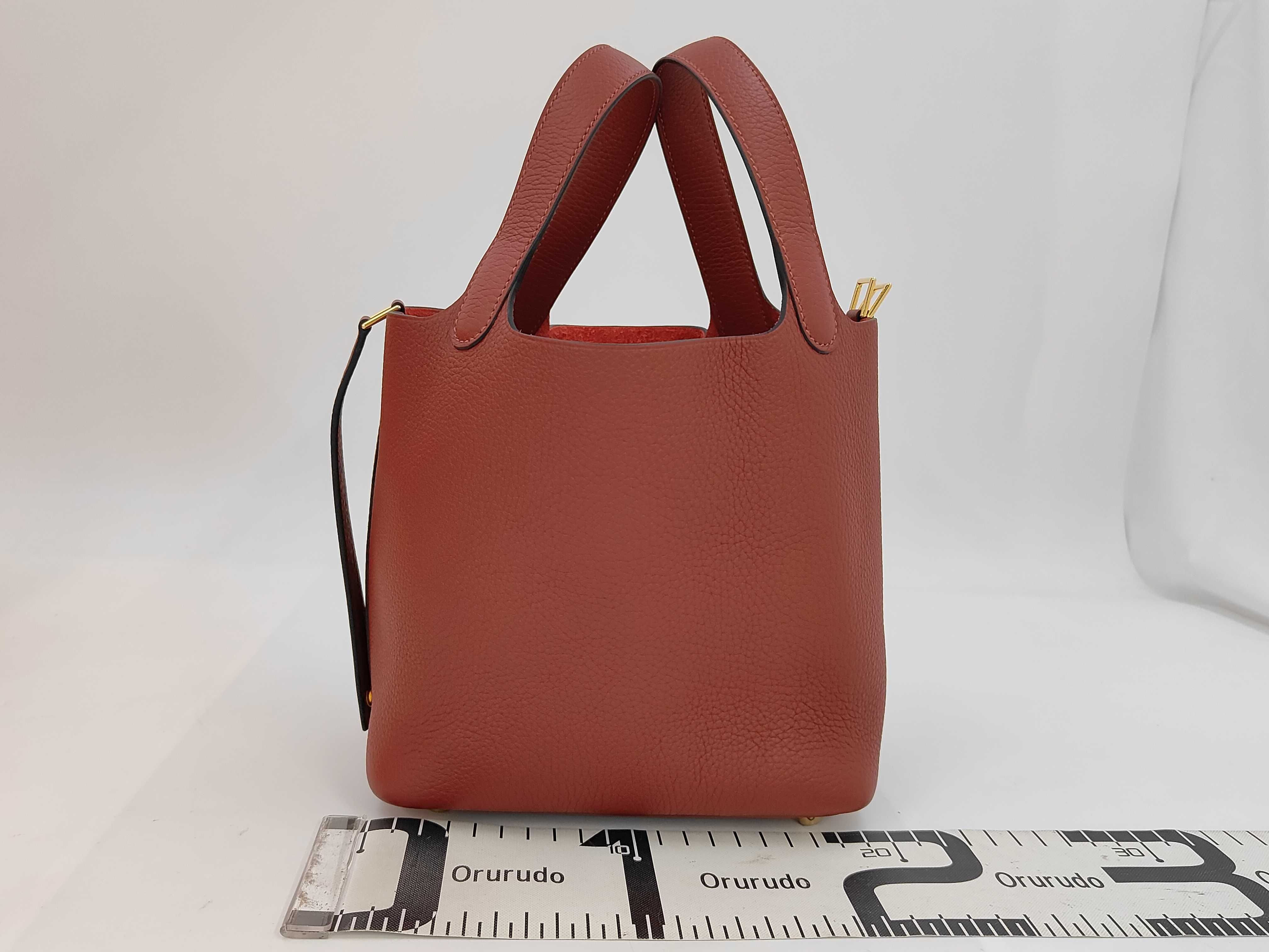 Picotin PM Rouge H GP G stamp handbag — view 2