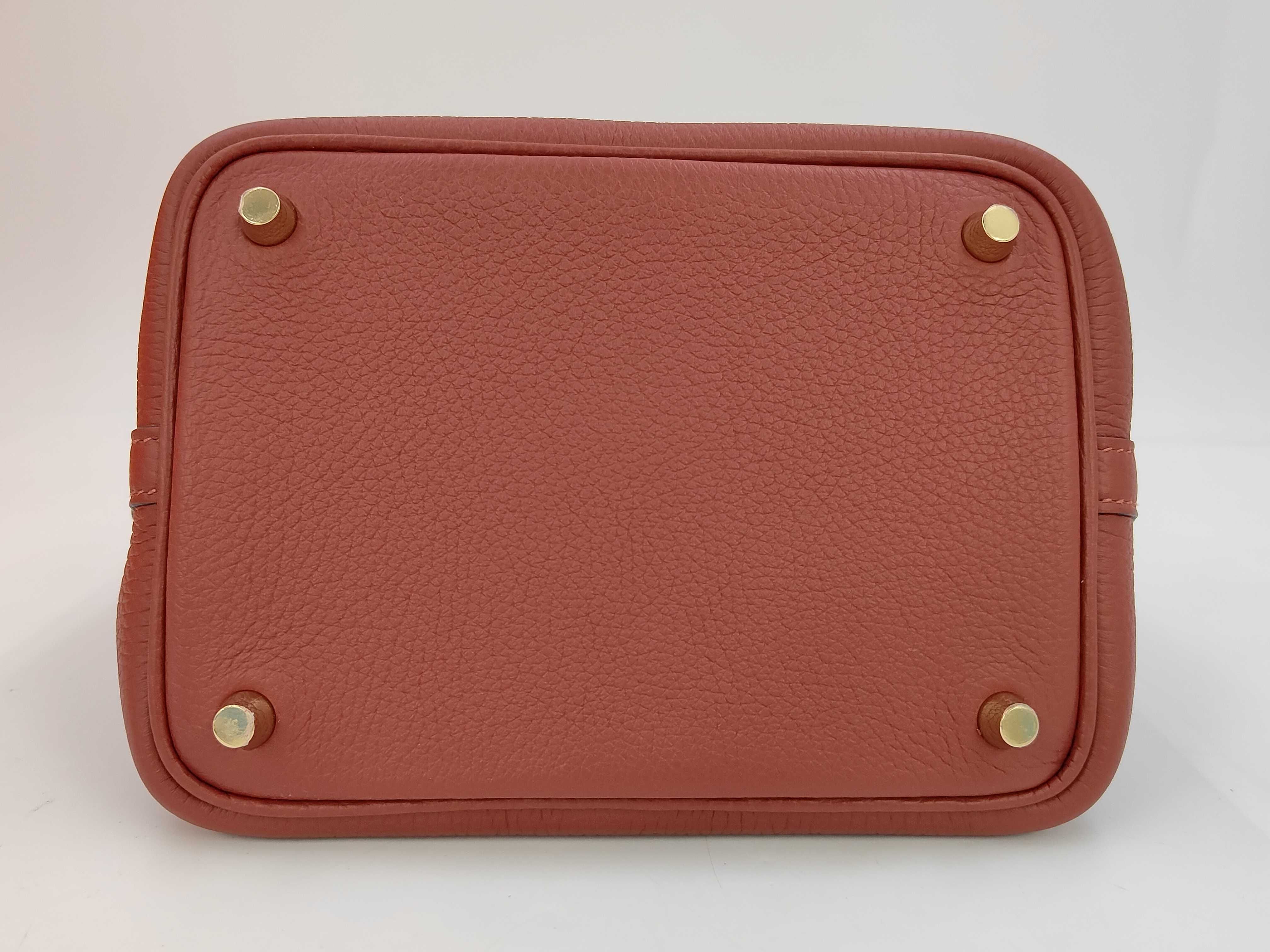 Picotin PM Rouge H GP G stamp handbag — view 7