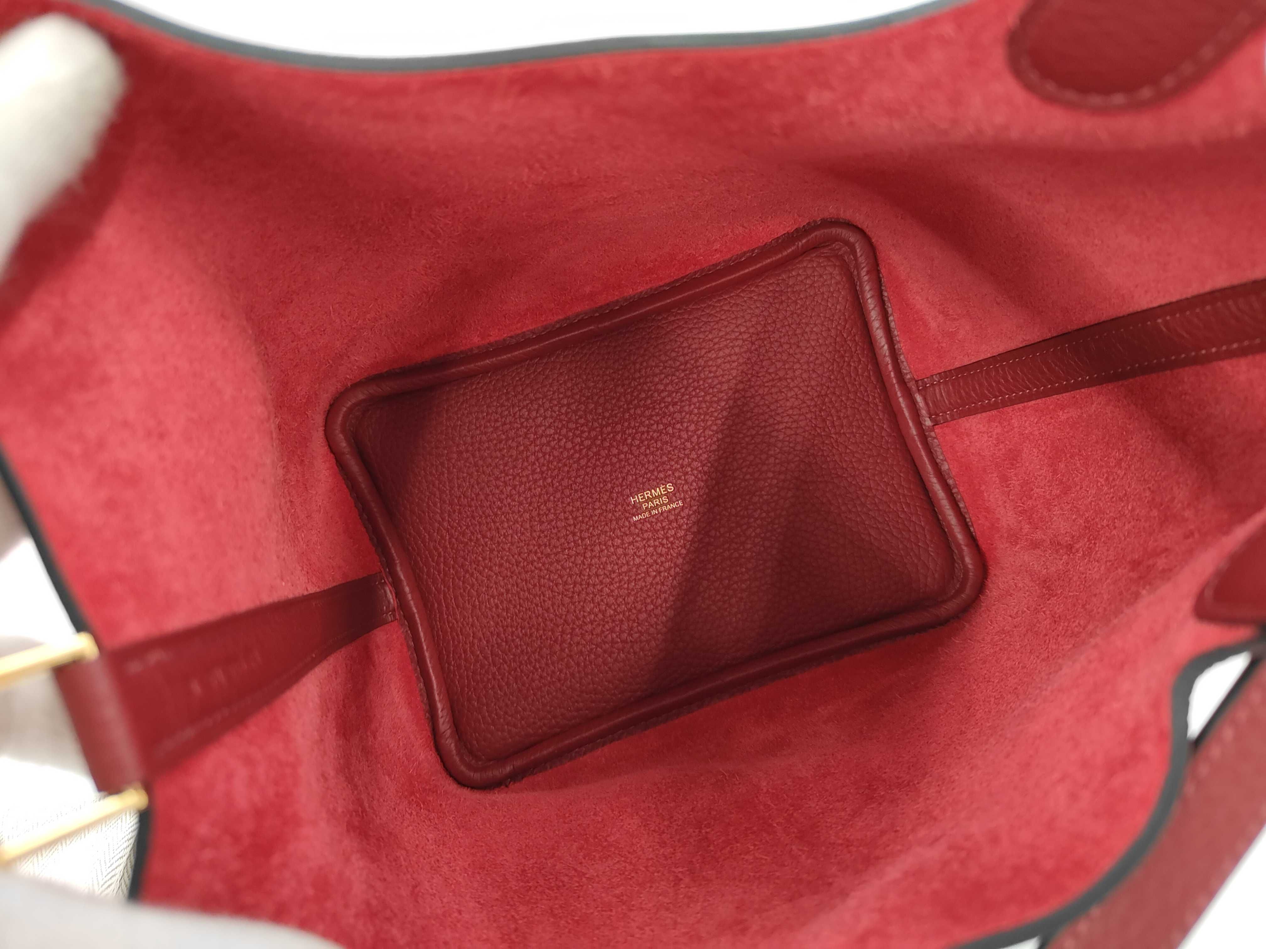 Picotin PM Rouge H GP G stamp handbag — view 8