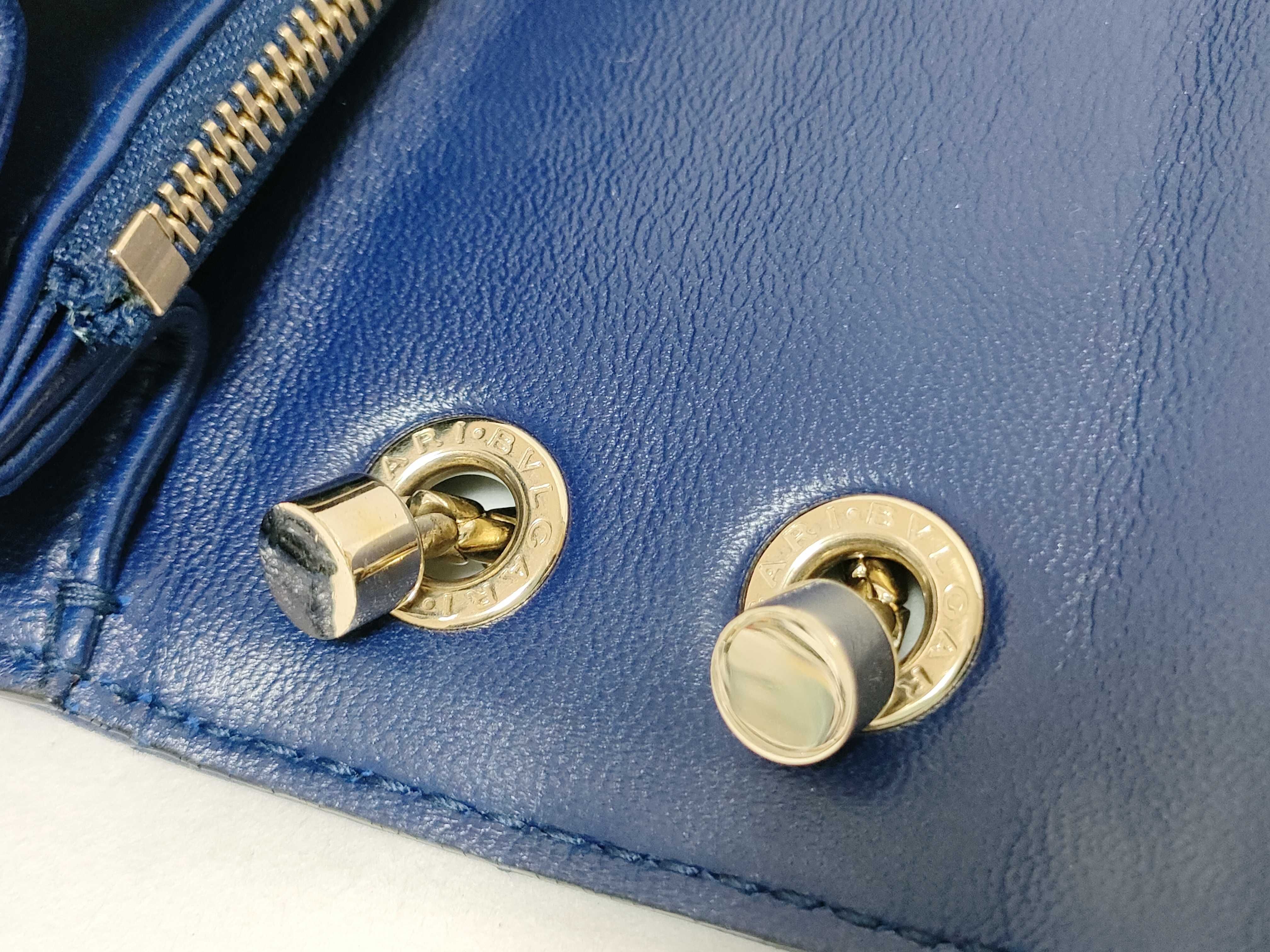 ID- Blue Quilted Scaglie Cow Skin Medium Serpenti Forever Shoulder Bag — view 5