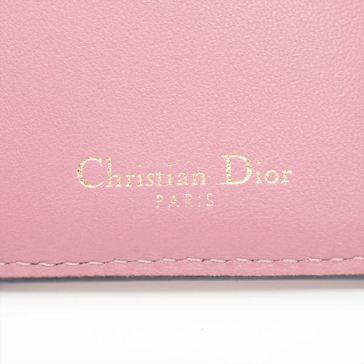 Saddle Leather Compact Wallet Pink — view 8