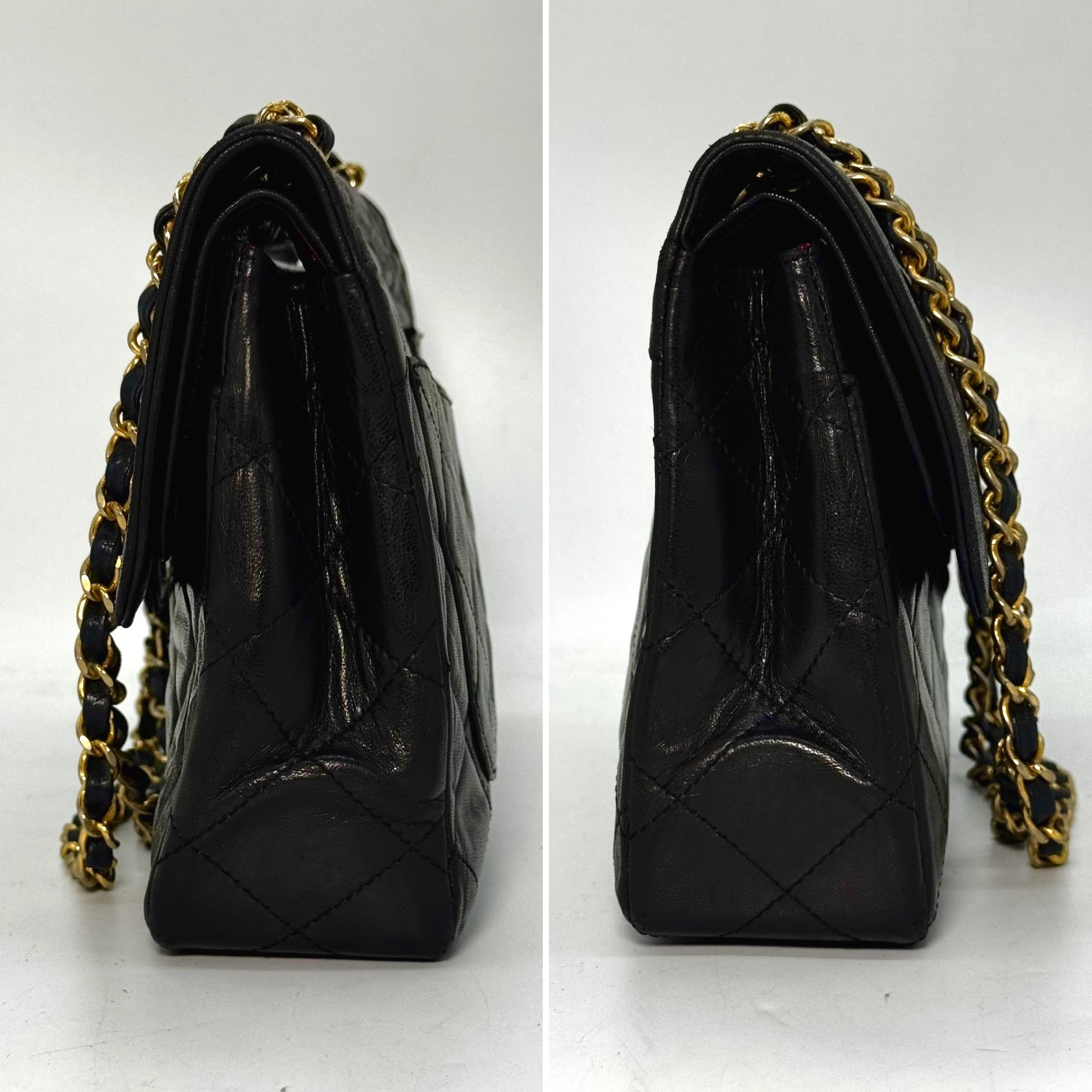 Matelassé Lambskin Double Flap Chain Shoulder Bag, Paris Limited Edition, Black, 0778153, with Guarantee Card. — view 4