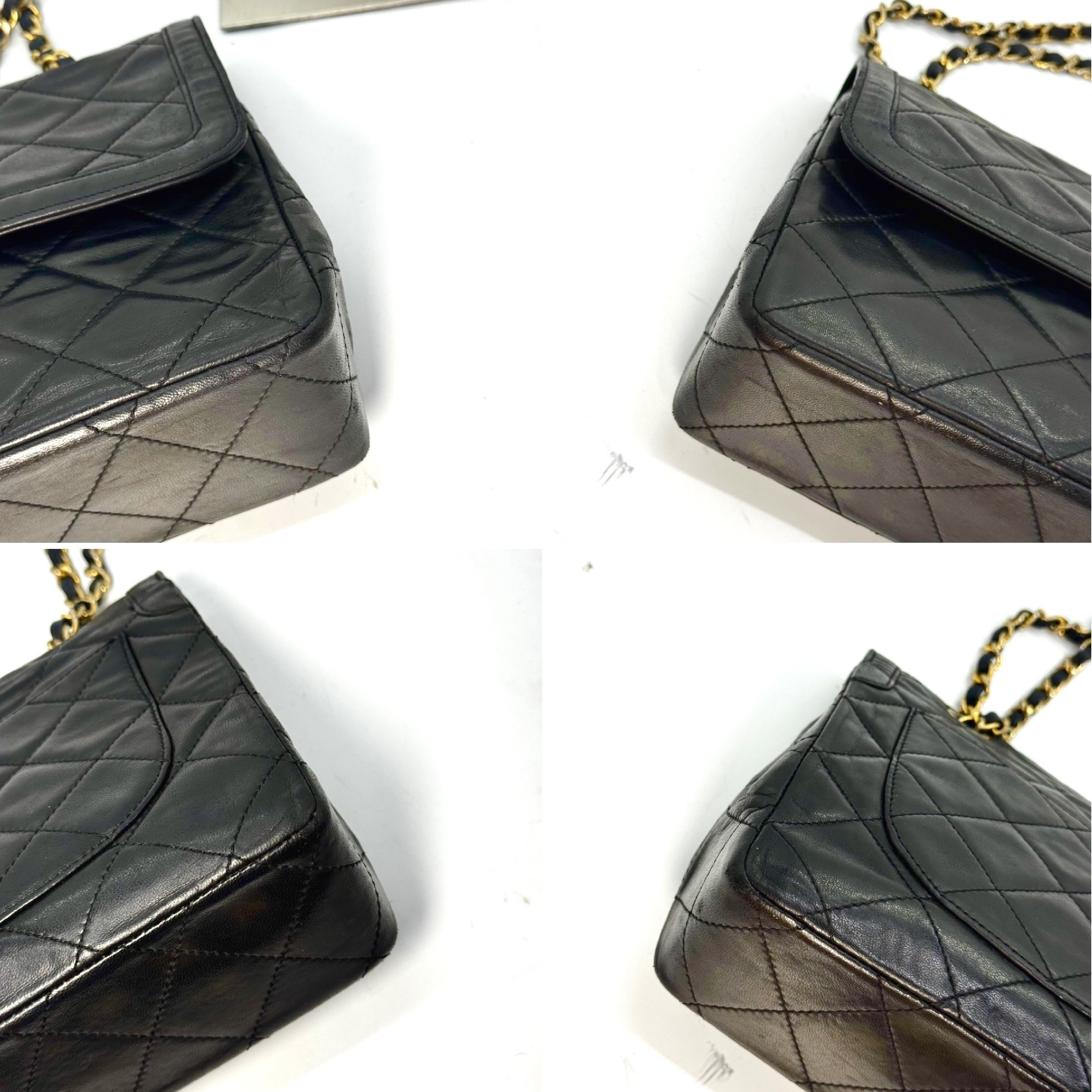 Matelassé Lambskin Double Flap Chain Shoulder Bag, Paris Limited Edition, Black, 0778153, with Guarantee Card. — view 6
