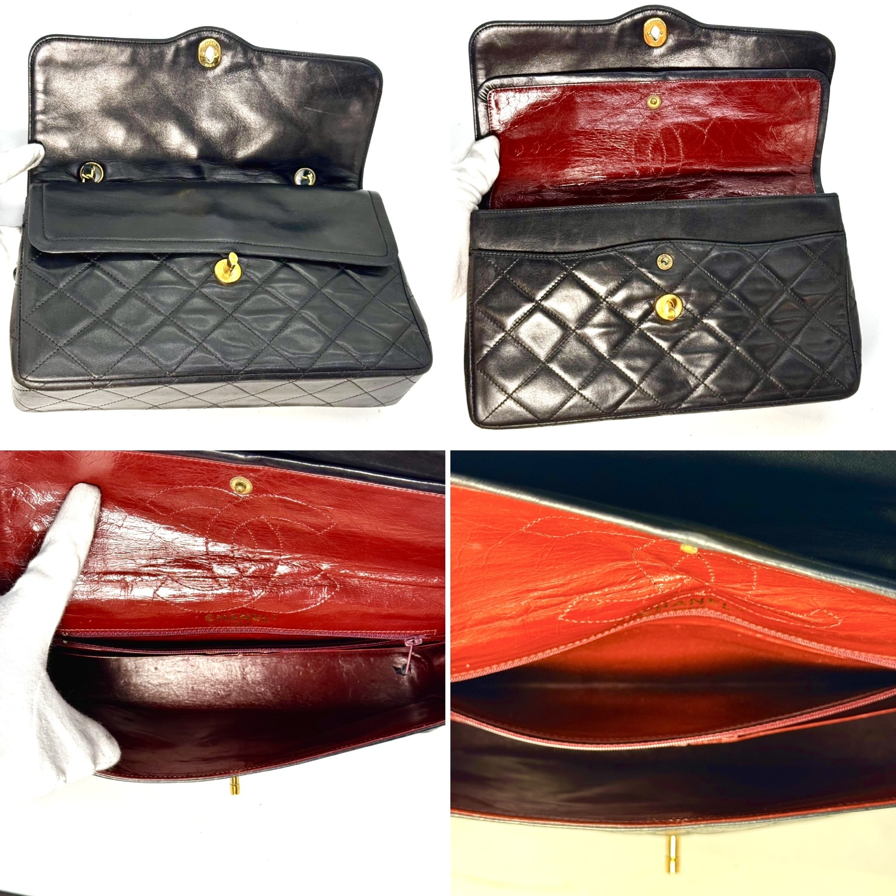 Matelassé Lambskin Double Flap Chain Shoulder Bag, Paris Limited Edition, Black, 0778153, with Guarantee Card. — view 7