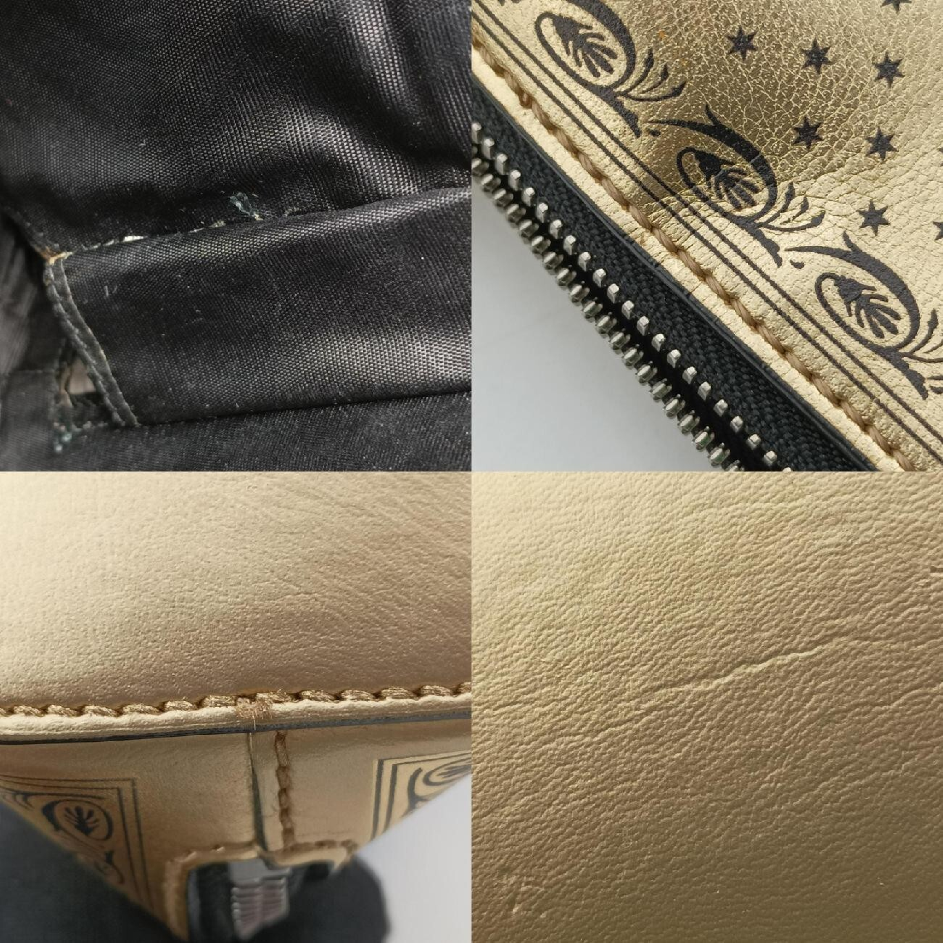x Sega Collaboration GUCCY Print Gold Leather Shoulder Bag 511189 F024704930 — view 9