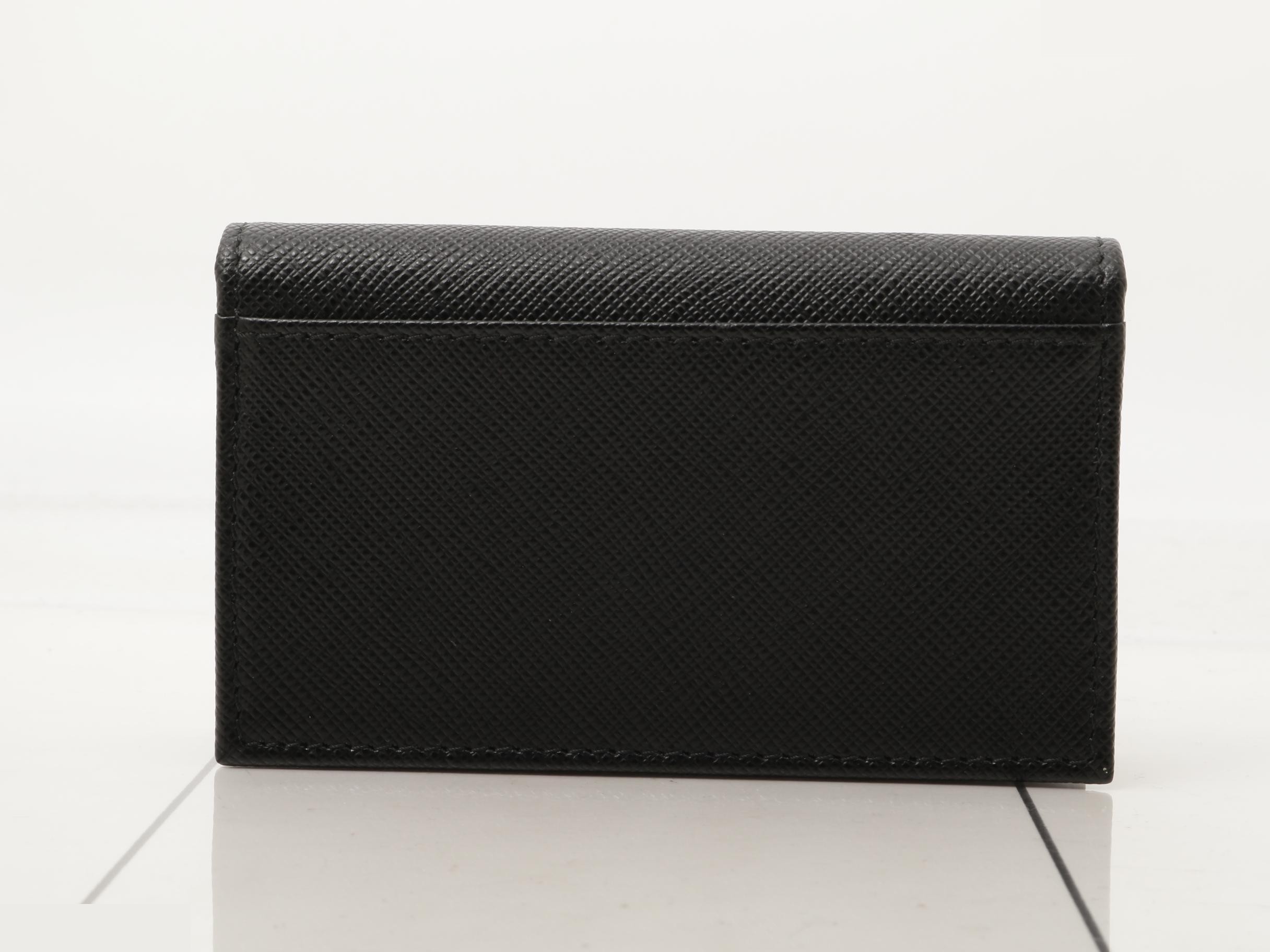 Saffiano card case, unused, stored item. — view 2