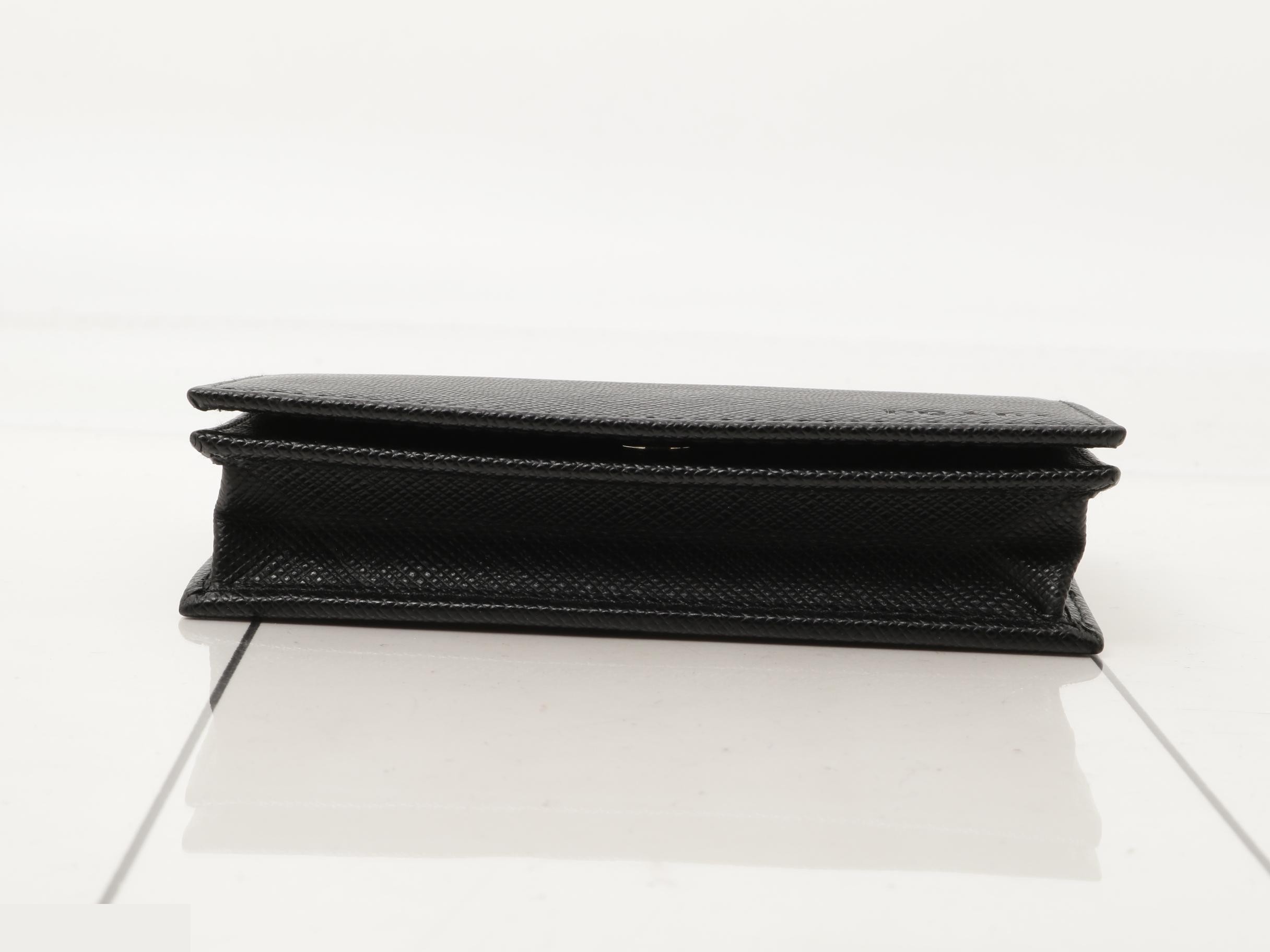 Saffiano card case, unused, stored item. — view 3