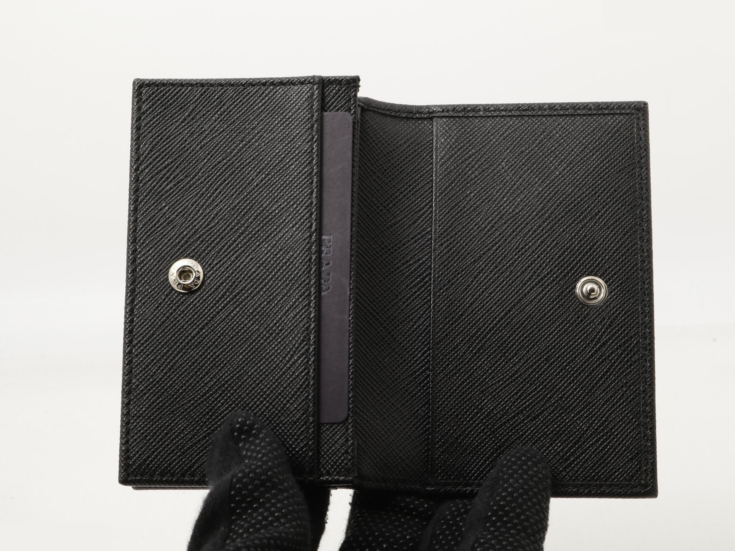 Saffiano card case, unused, stored item. — view 4