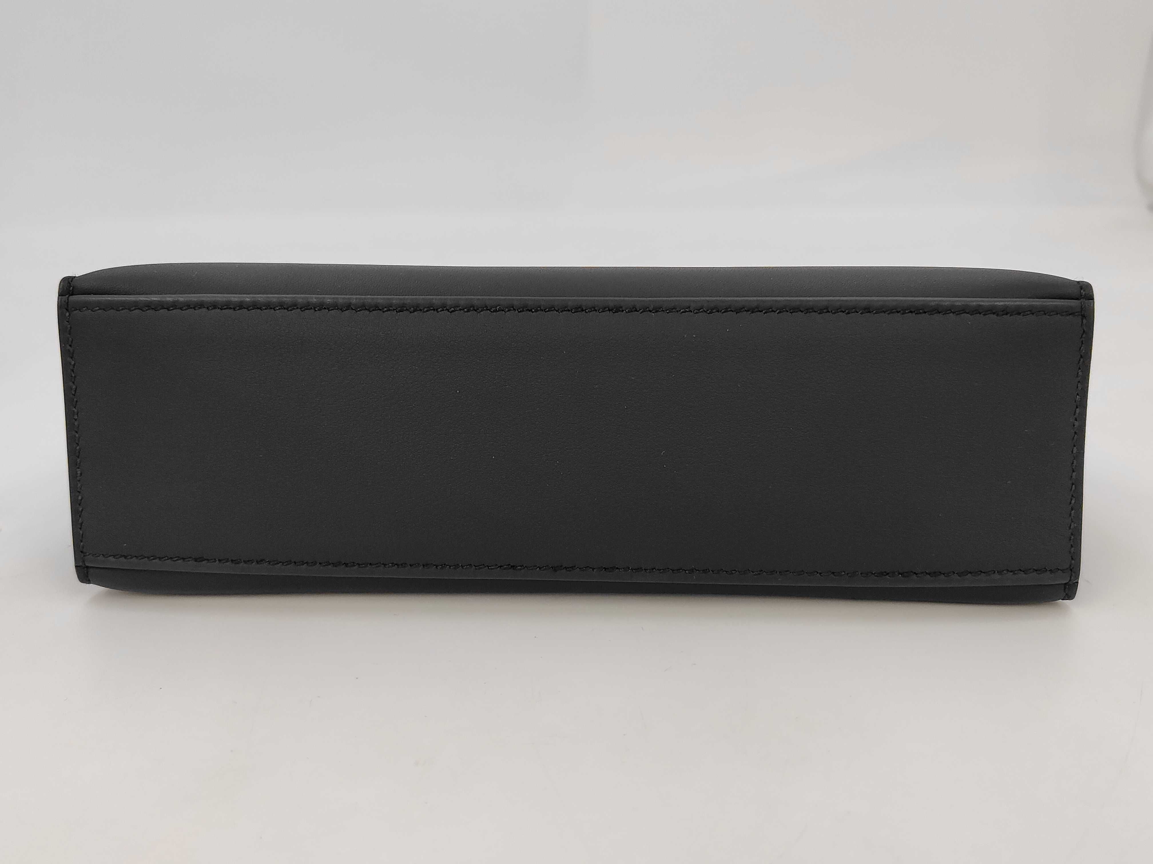 Pochette Kelly, Veau Swift leather, Black, SS K stamp, Handbag — view 7