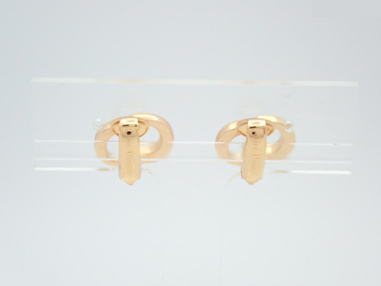 Earrings with CD logo, GP (Gold Plated) color — view 2