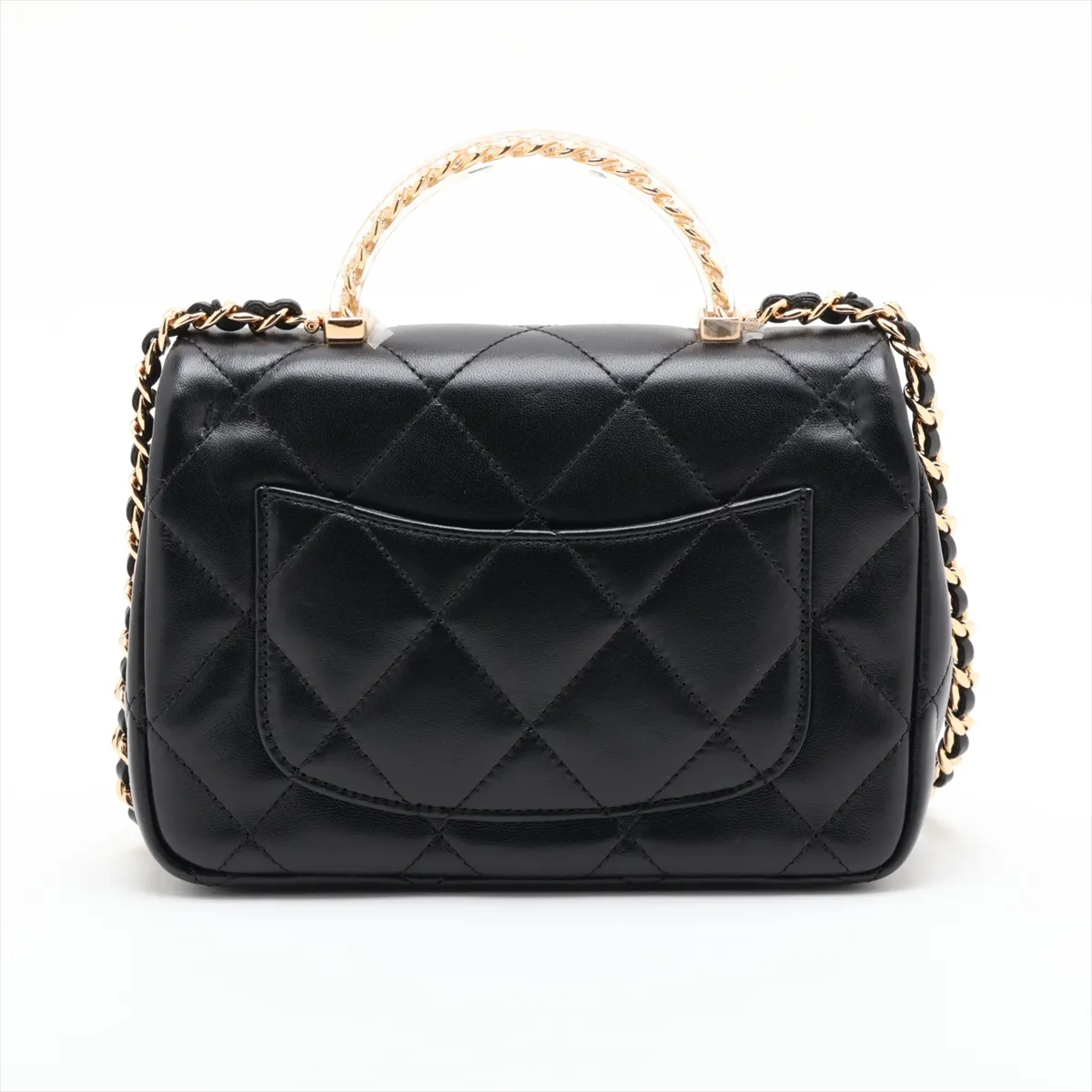 [Individually packaged] Chanel Matelassé Lambskin 2-Way Handbag, Top Handle, Black, Gold Hardware, XU9AJGH7, Random Plate — view 2