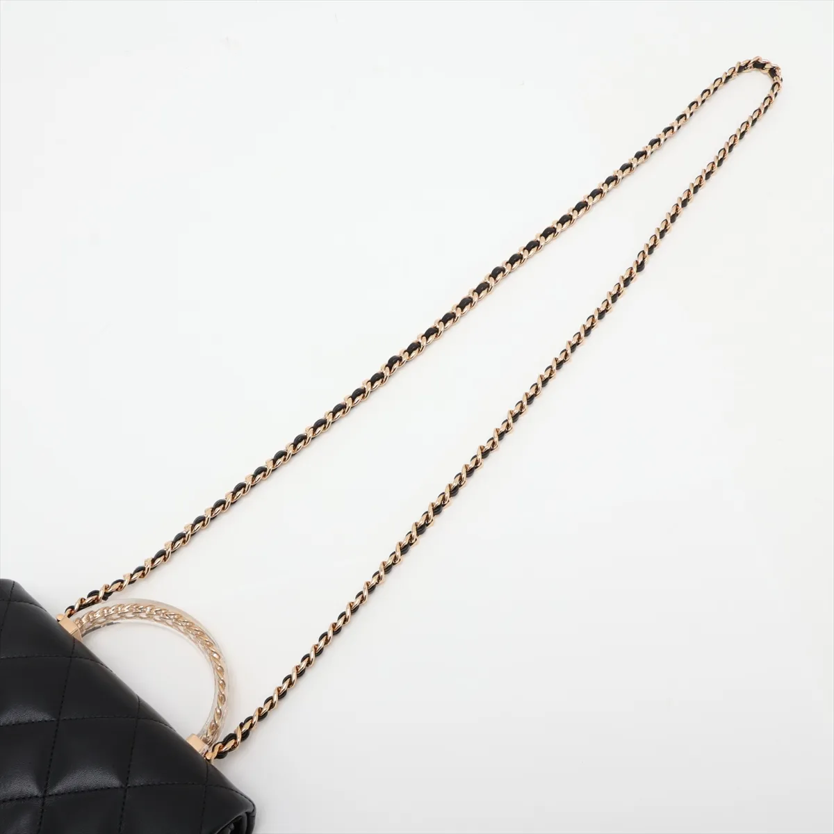 [Individually packaged] Chanel Matelassé Lambskin 2-Way Handbag, Top Handle, Black, Gold Hardware, XU9AJGH7, Random Plate — view 7