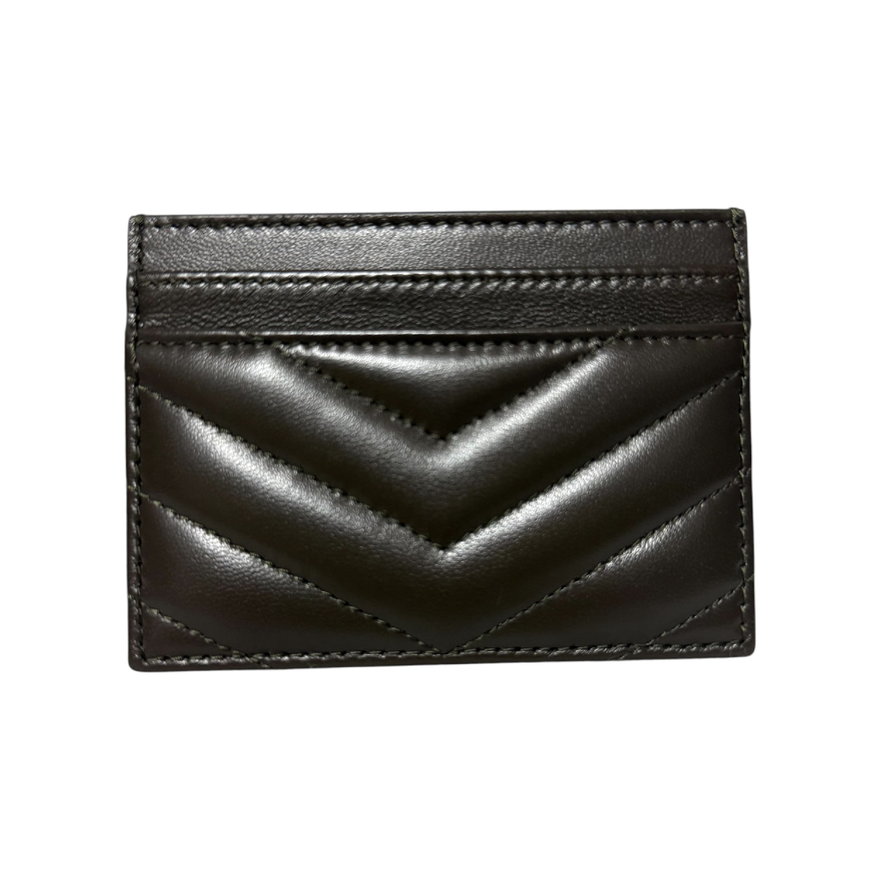 Cassandra Dark Green Lambskin Card Case (Card Case/Pass Case/Business Card Holder) — view 2