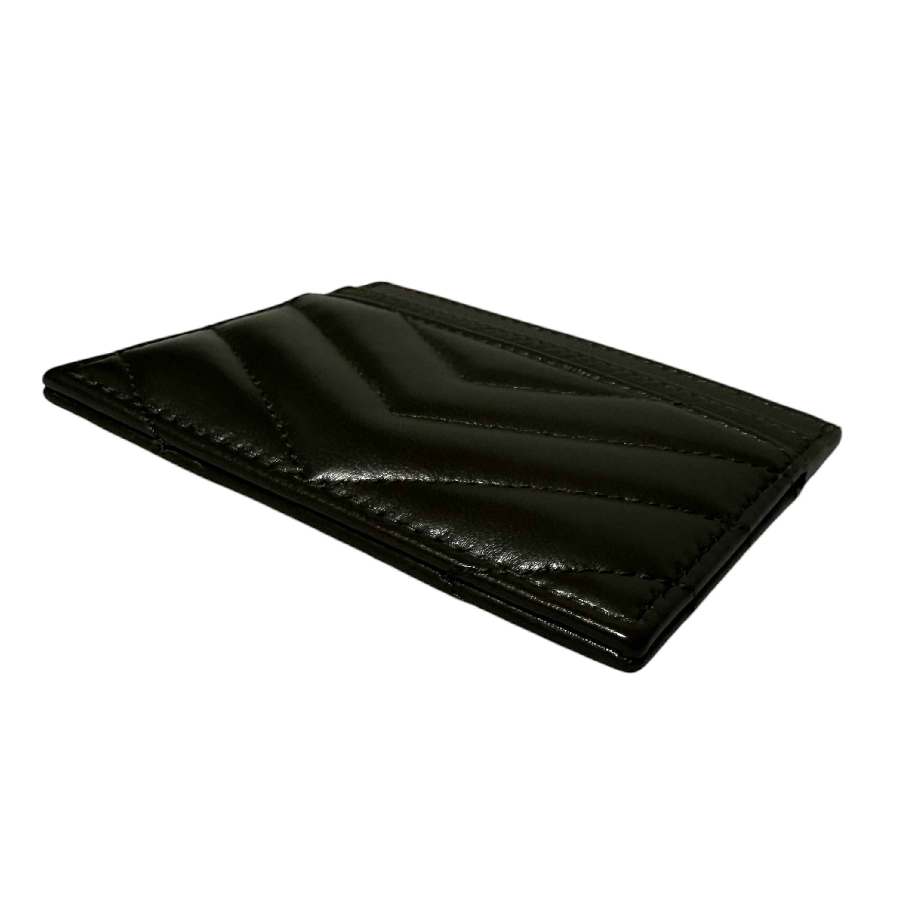 Cassandra Dark Green Lambskin Card Case (Card Case/Pass Case/Business Card Holder) — view 4