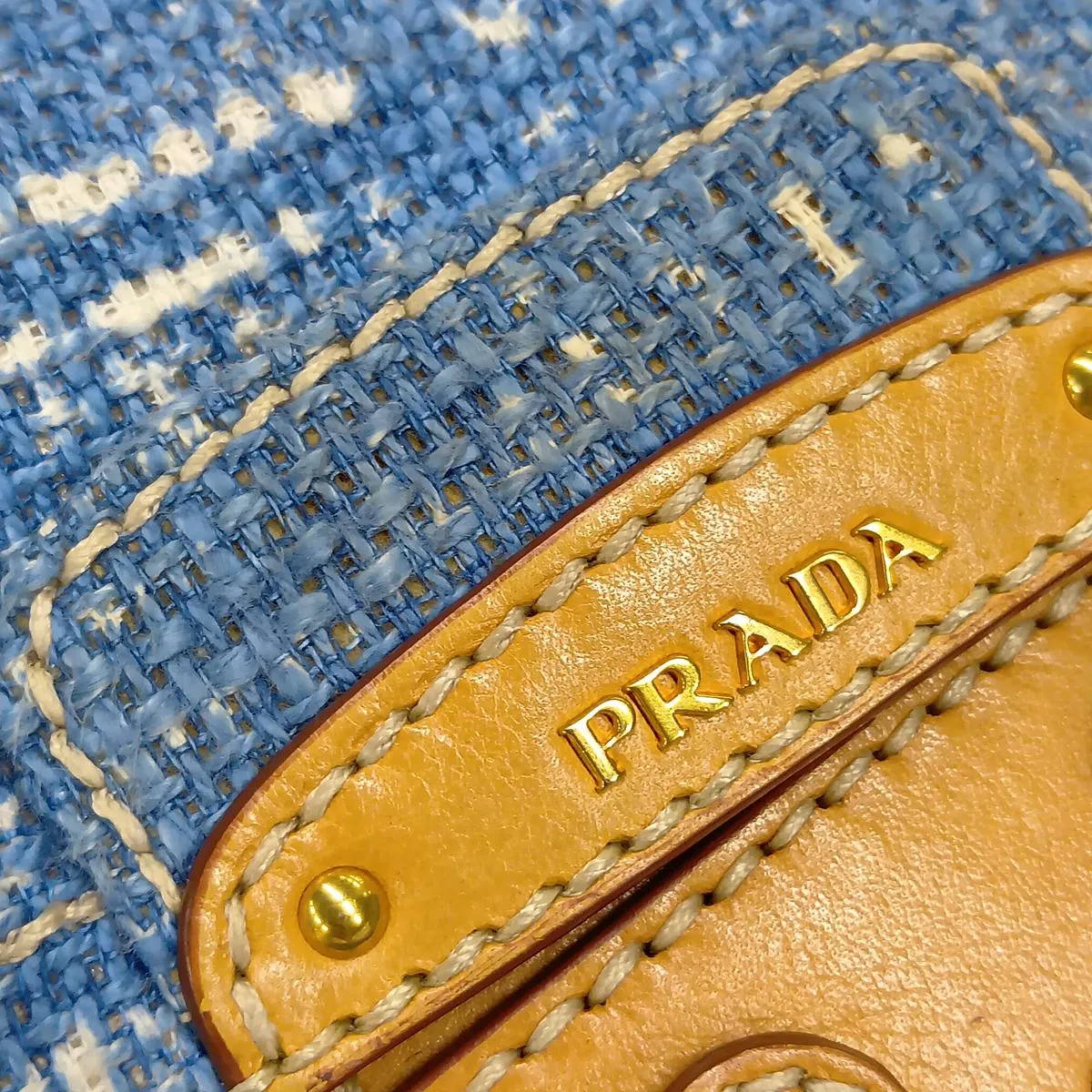 tweed chain shoulder bag, blue — view 13