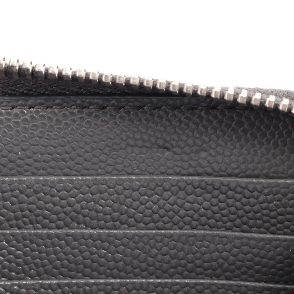 V Stitch Monogram YSL VRN358094 Leather Round Zip Wallet Gray — view 10