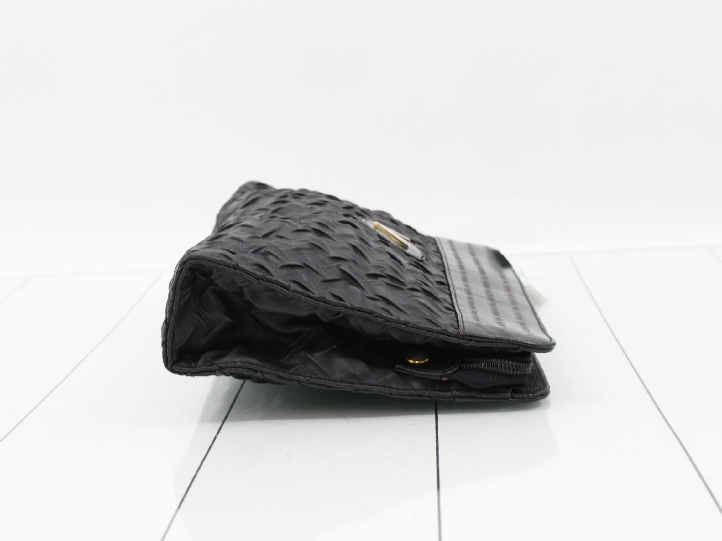 Leather clutch bag with paper tag. — view 3