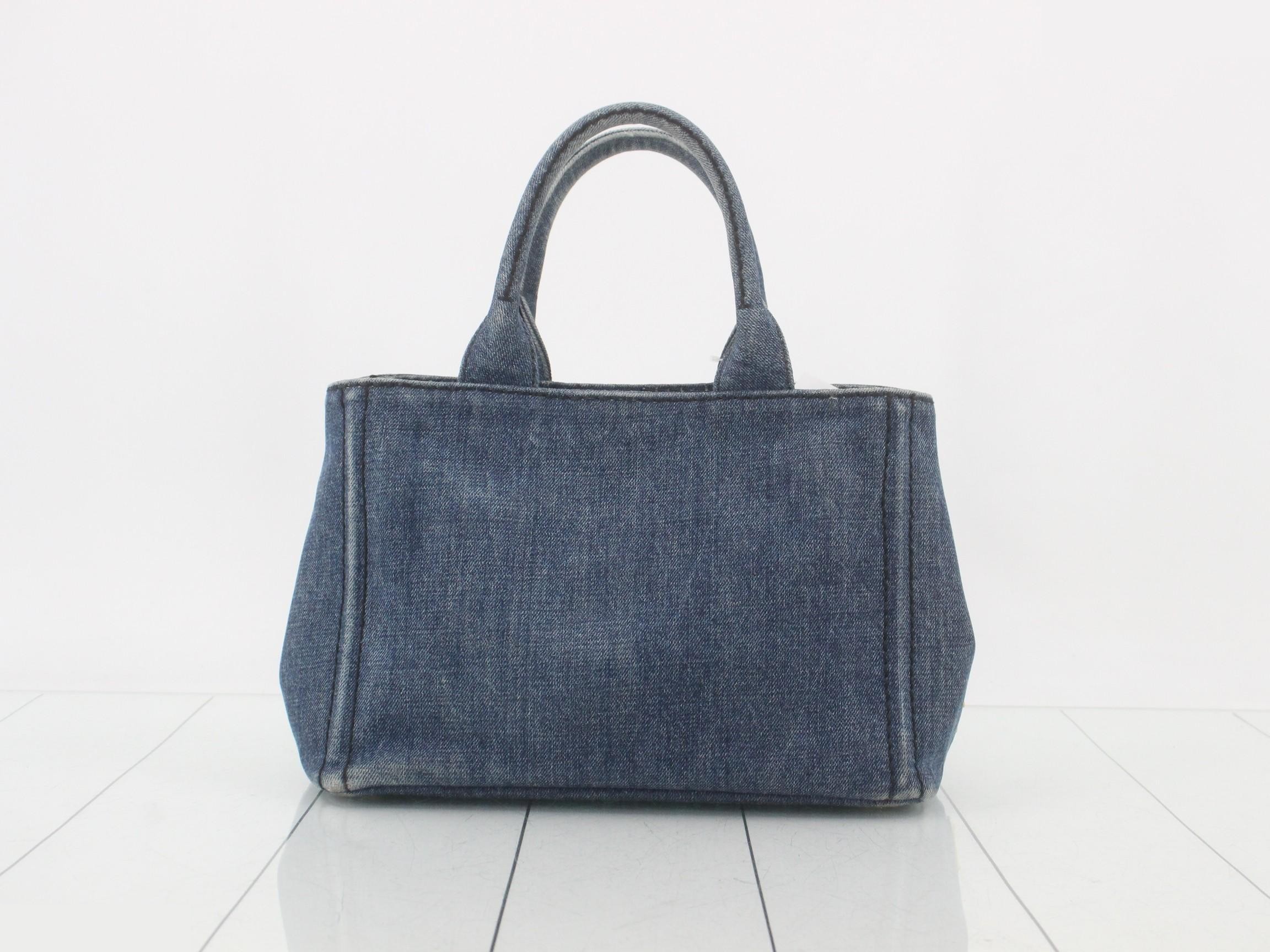 Canapa Denim Blue Triangle Logo Tote Bag — view 11