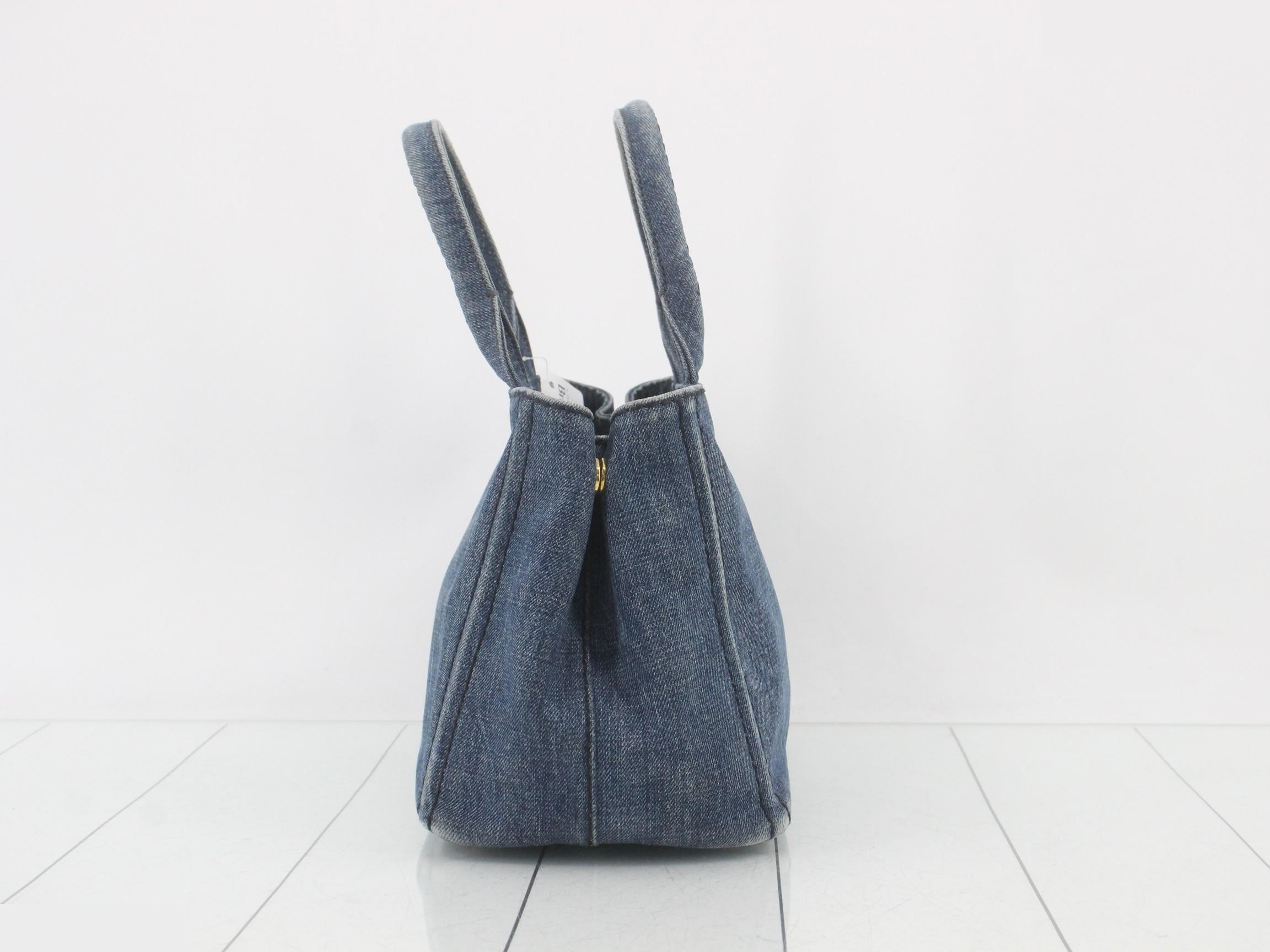 Canapa Denim Blue Triangle Logo Tote Bag — view 12