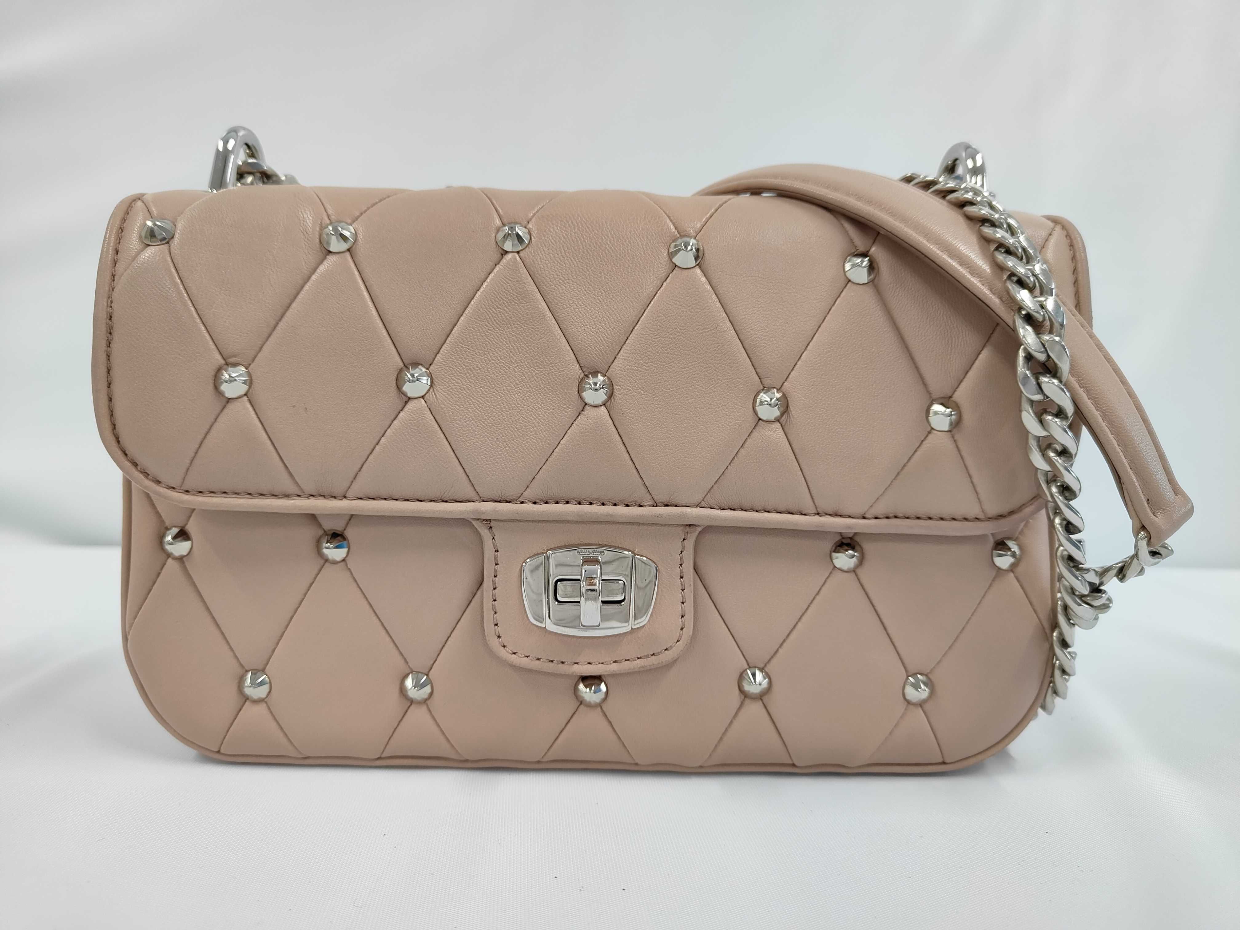 Quilted Studded Chain Shoulder Bag