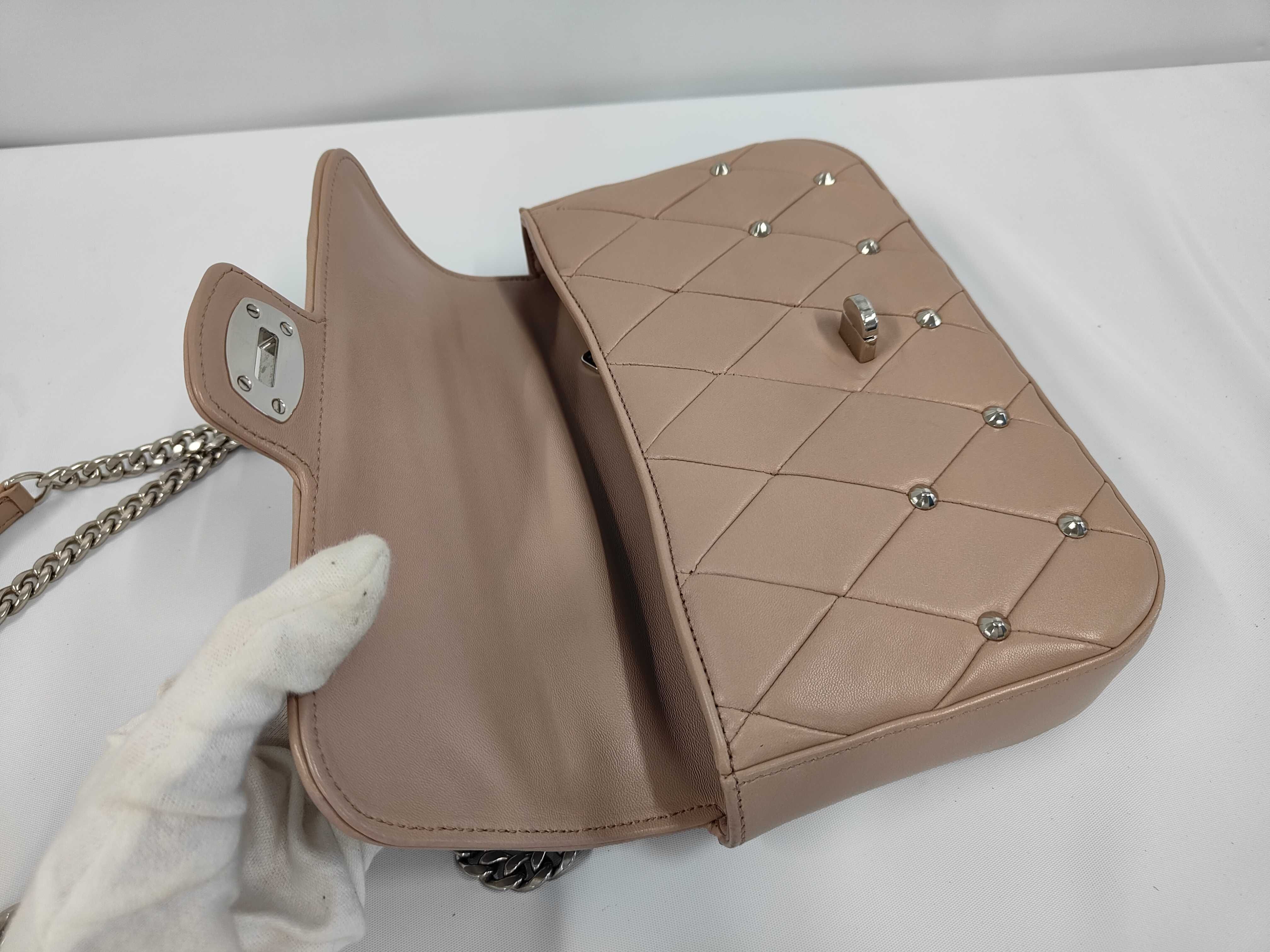 Quilted Studded Chain Shoulder Bag — view 8