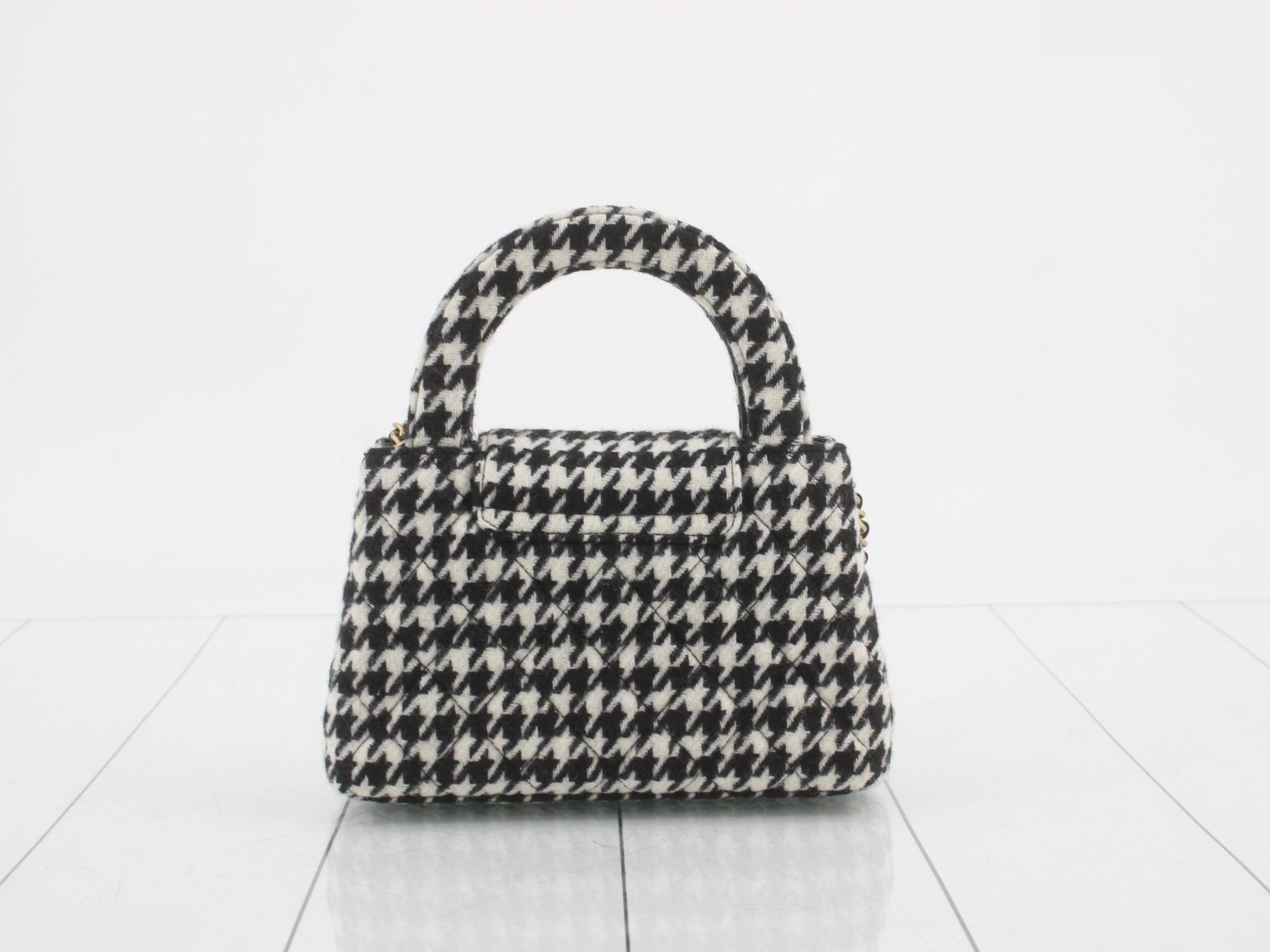IC Plate 2-Way Top Handle Houndstooth Tweed Shoulder Bag — view 2