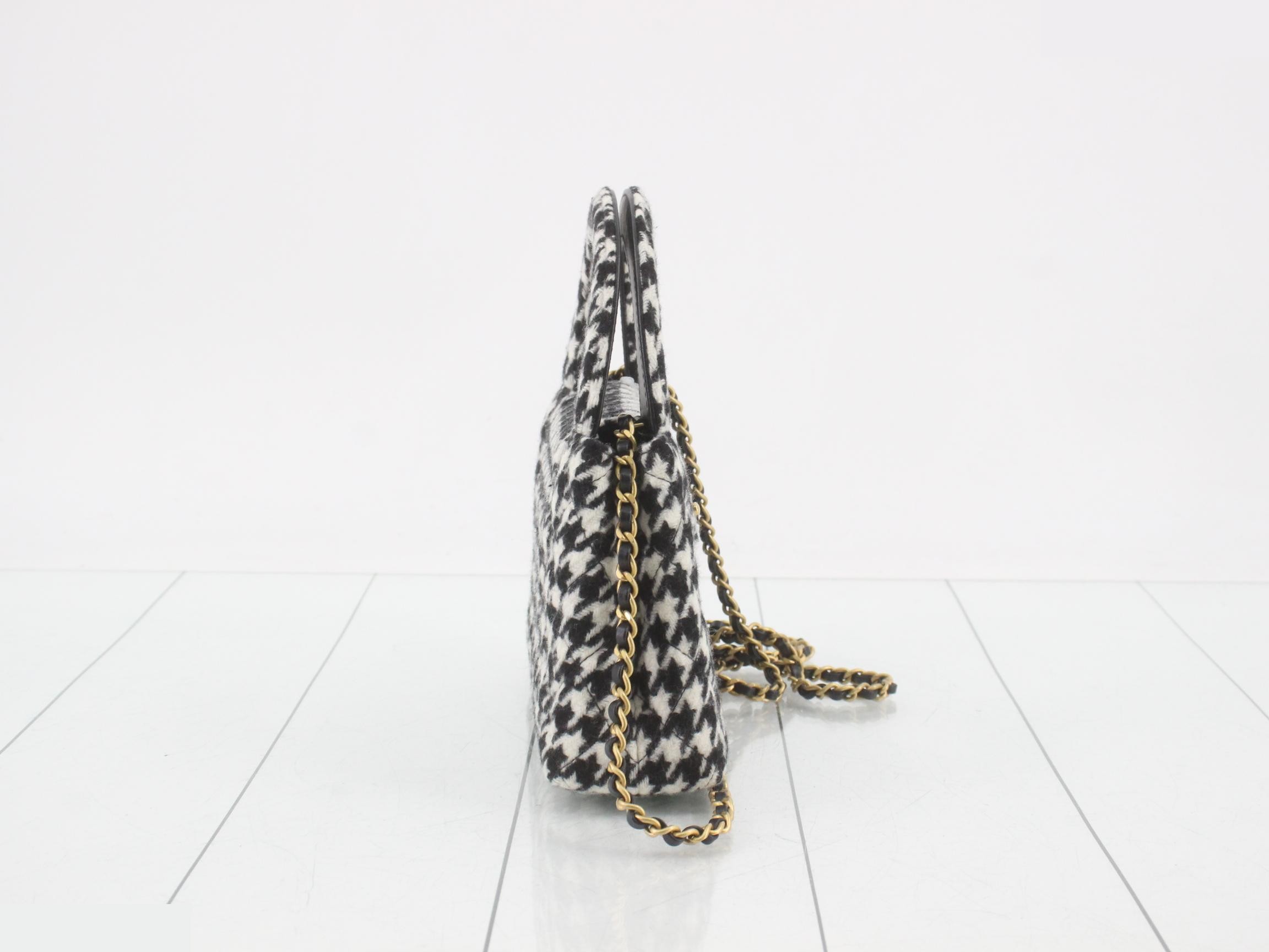 IC Plate 2-Way Top Handle Houndstooth Tweed Shoulder Bag — view 4