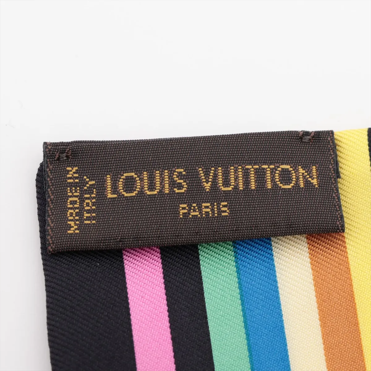 M71992 Bandeau Multicolor Scarf, Silk, Black, — view 3