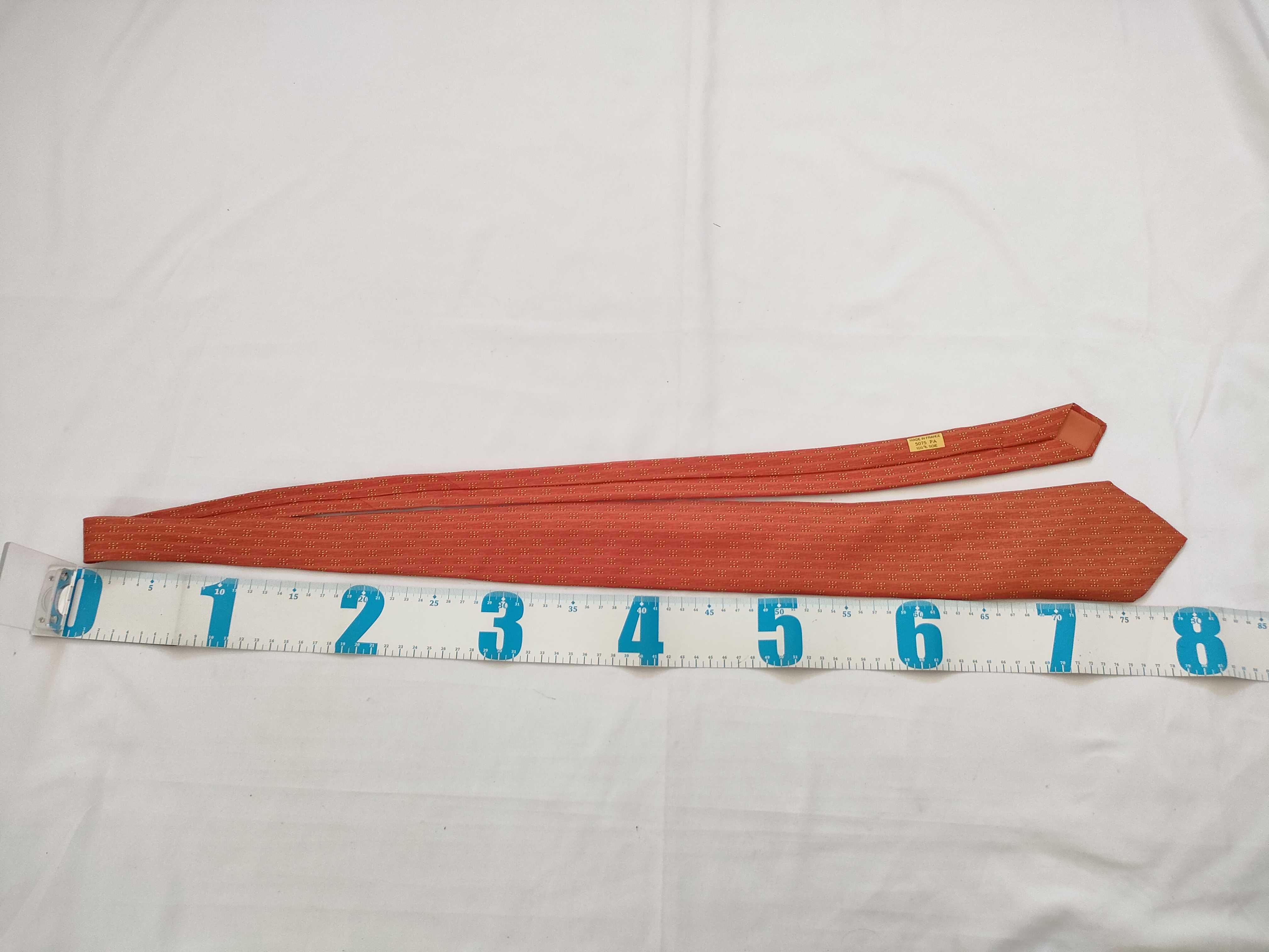 silk tie, orange, other accessories — view 3