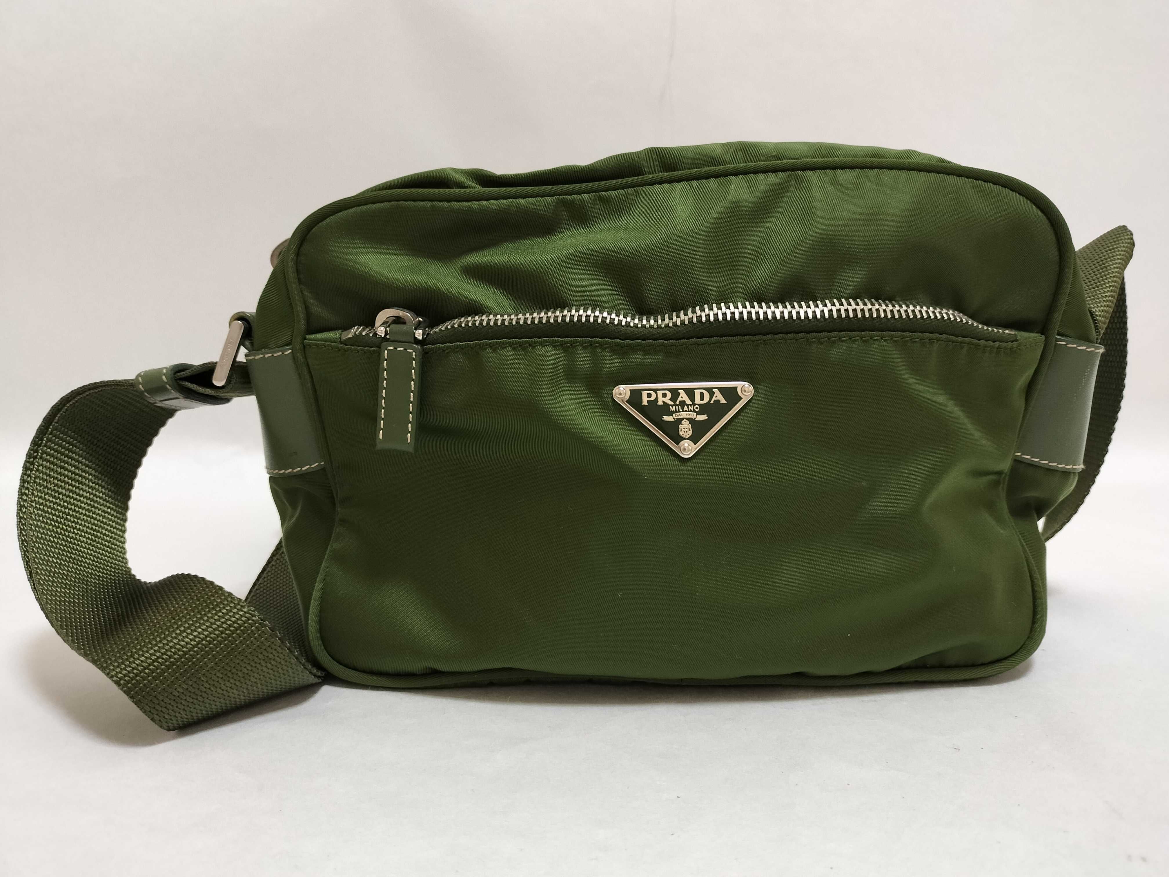 Nylon Prada Camera Bag Green Shoulder Bag