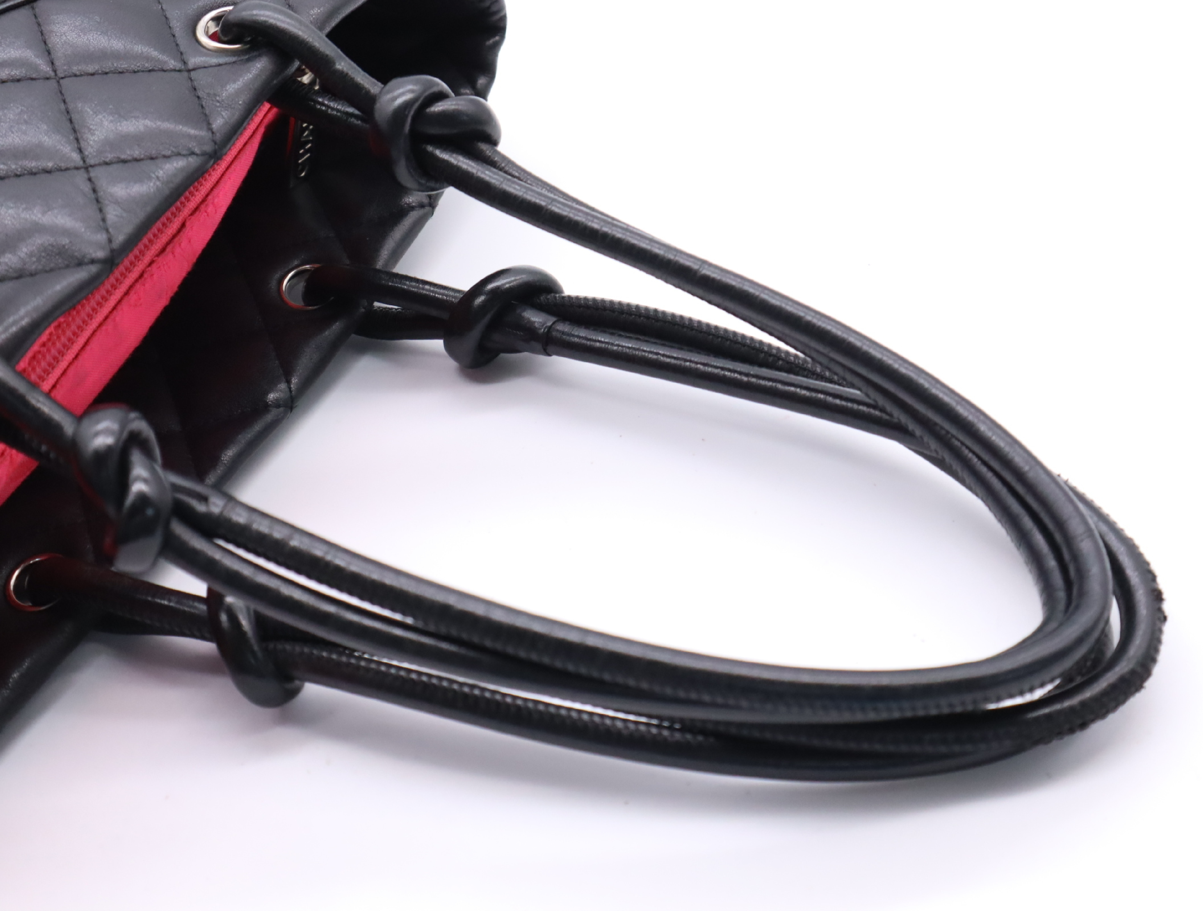 Lambskin Cambon Tote Bag, Black, Silver Hardware, with Seal. — view 12
