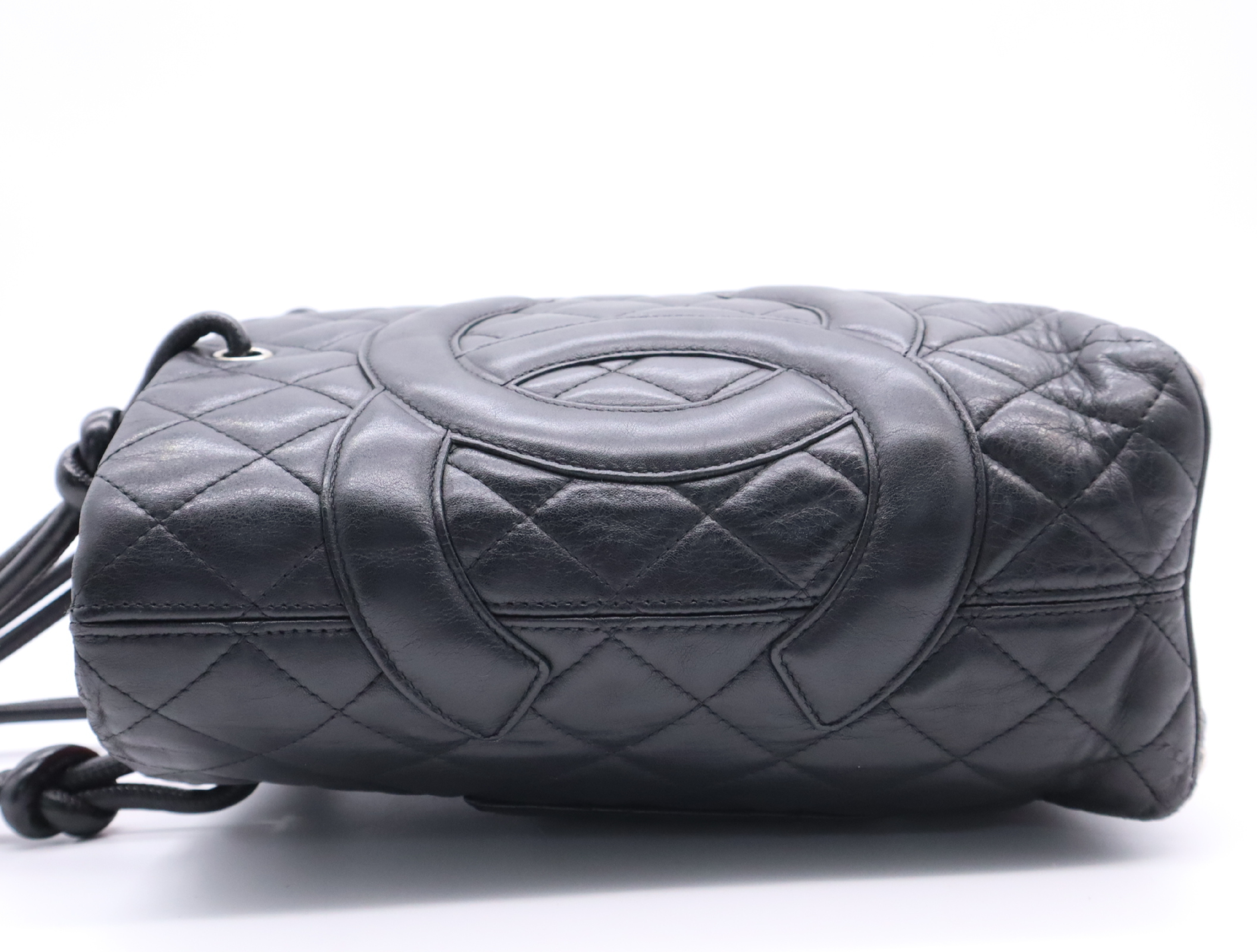 Lambskin Cambon Tote Bag, Black, Silver Hardware, with Seal. — view 3