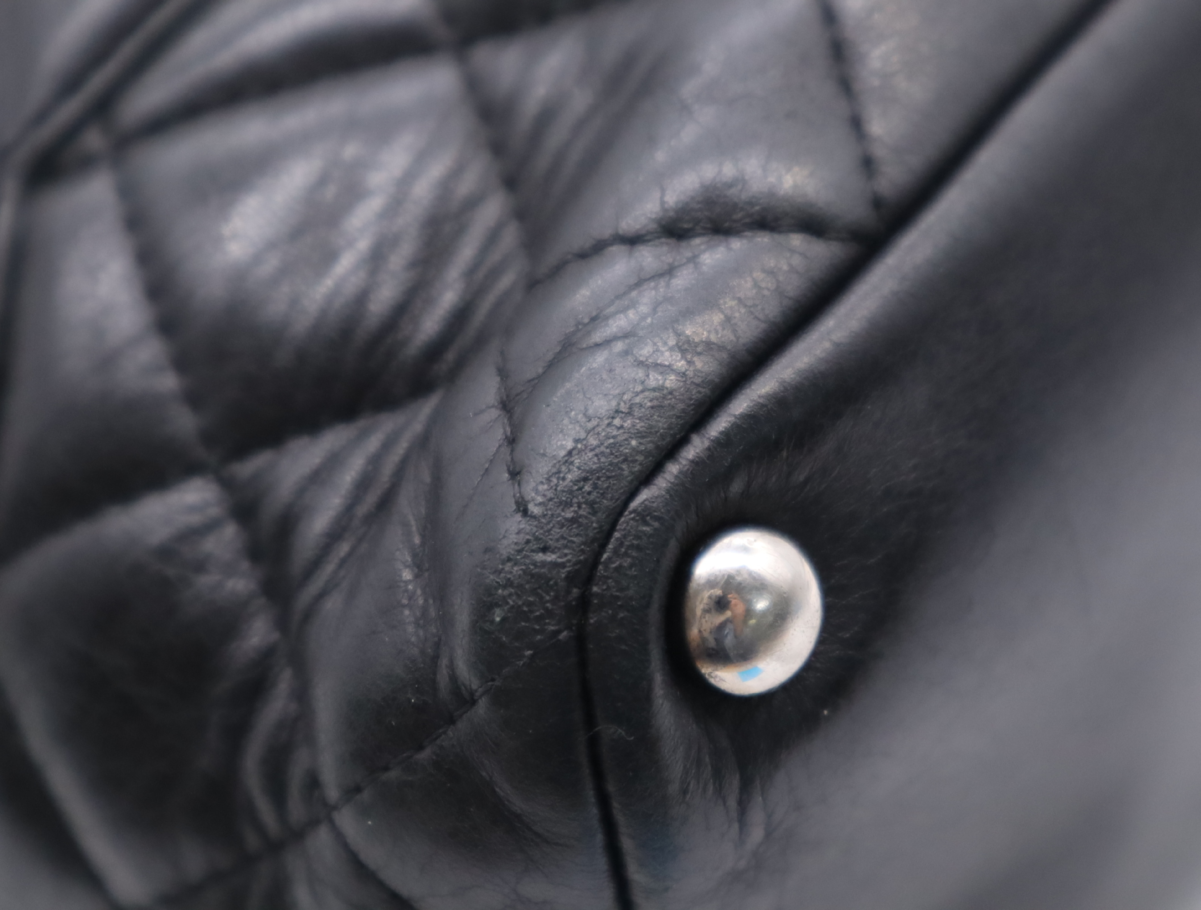 Lambskin Cambon Tote Bag, Black, Silver Hardware, with Seal. — view 6