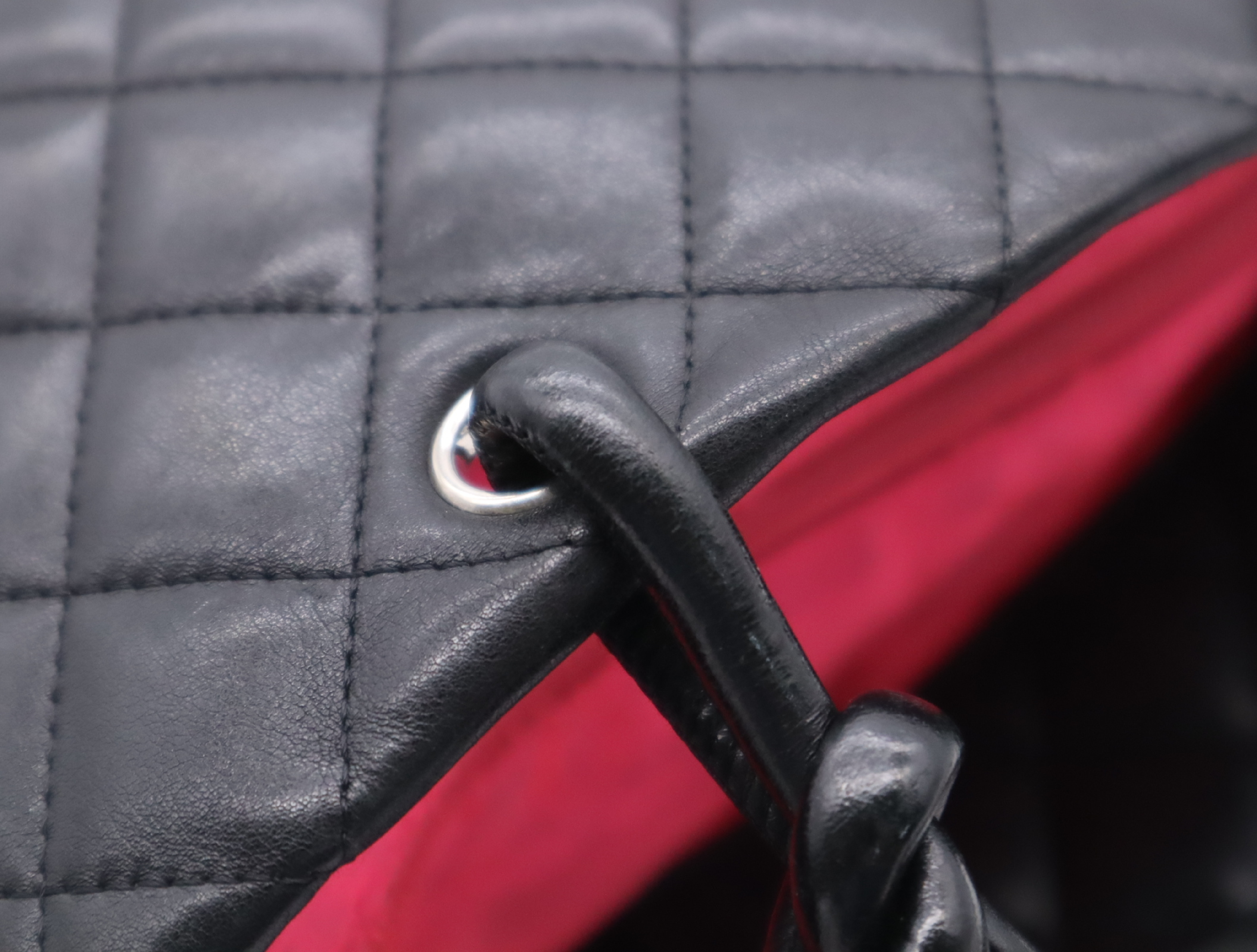 Lambskin Cambon Tote Bag, Black, Silver Hardware, with Seal. — view 9
