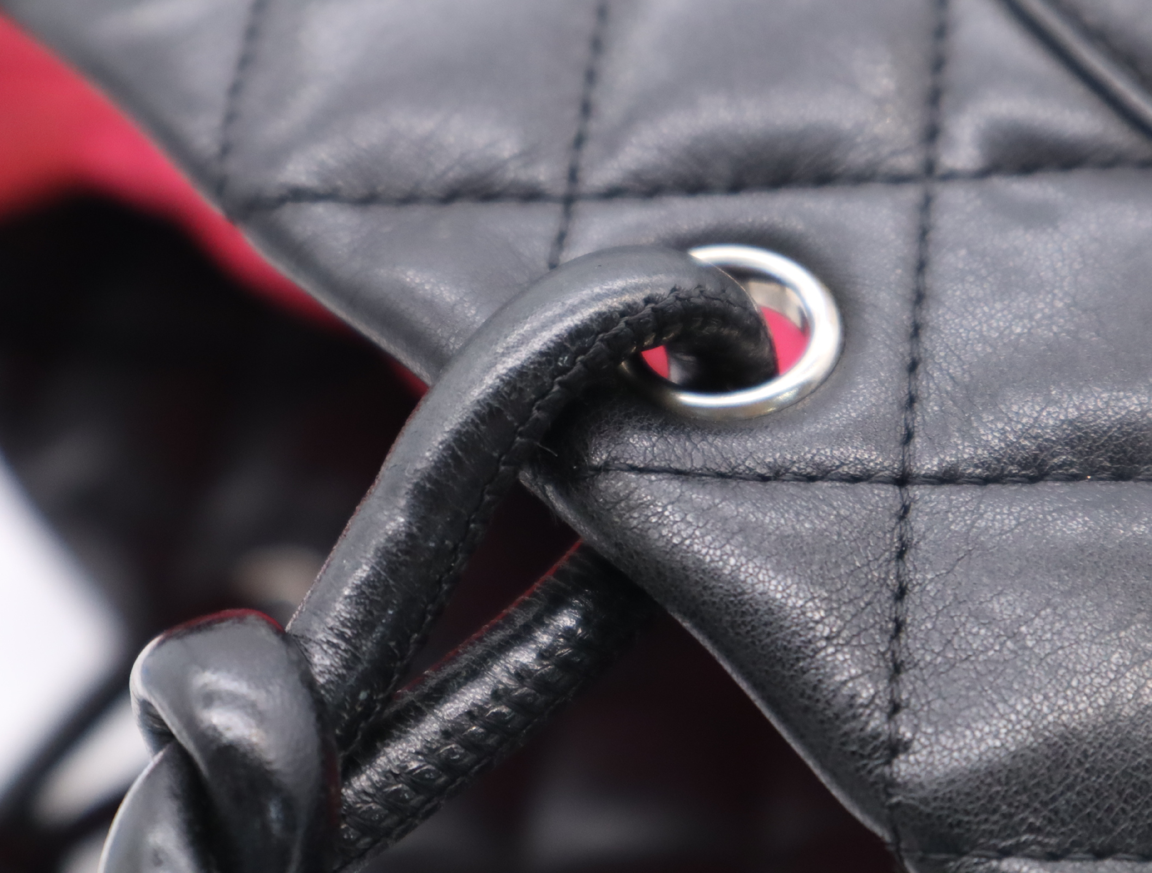 Lambskin Cambon Tote Bag, Black, Silver Hardware, with Seal. — view 10