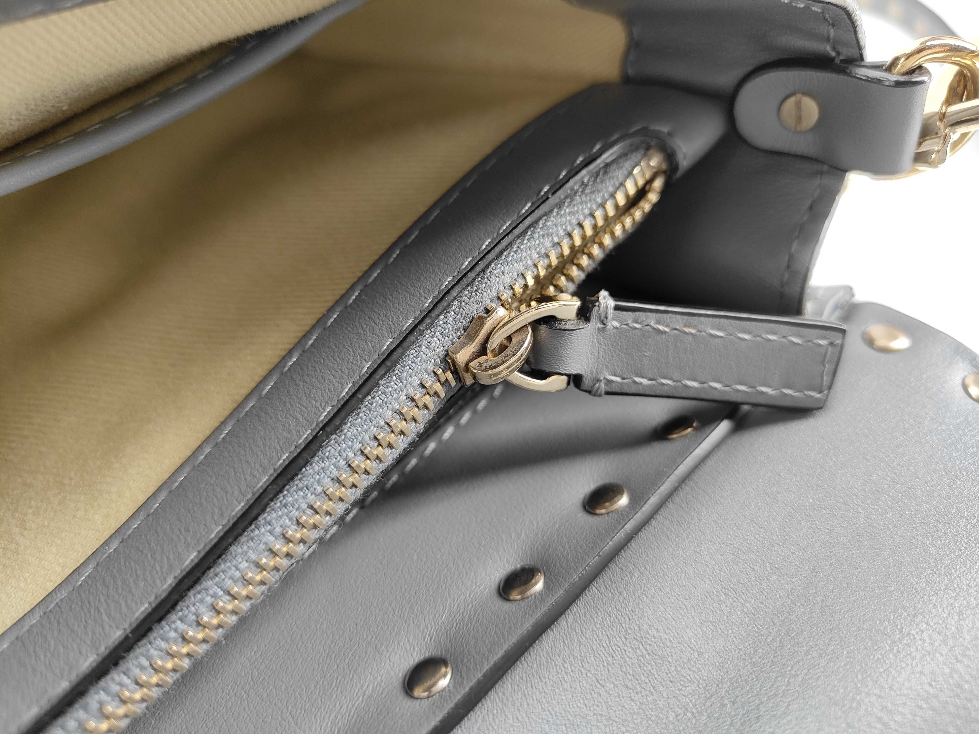 Rockstud Leather Shoulder Bag, Blue Handbag — view 13