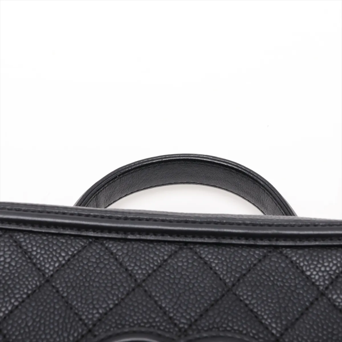 CC Filigree Caviar Skin Chain Shoulder Bag, Black with Gold Hardware, 24867338, serial number in the 24 range. — view 6