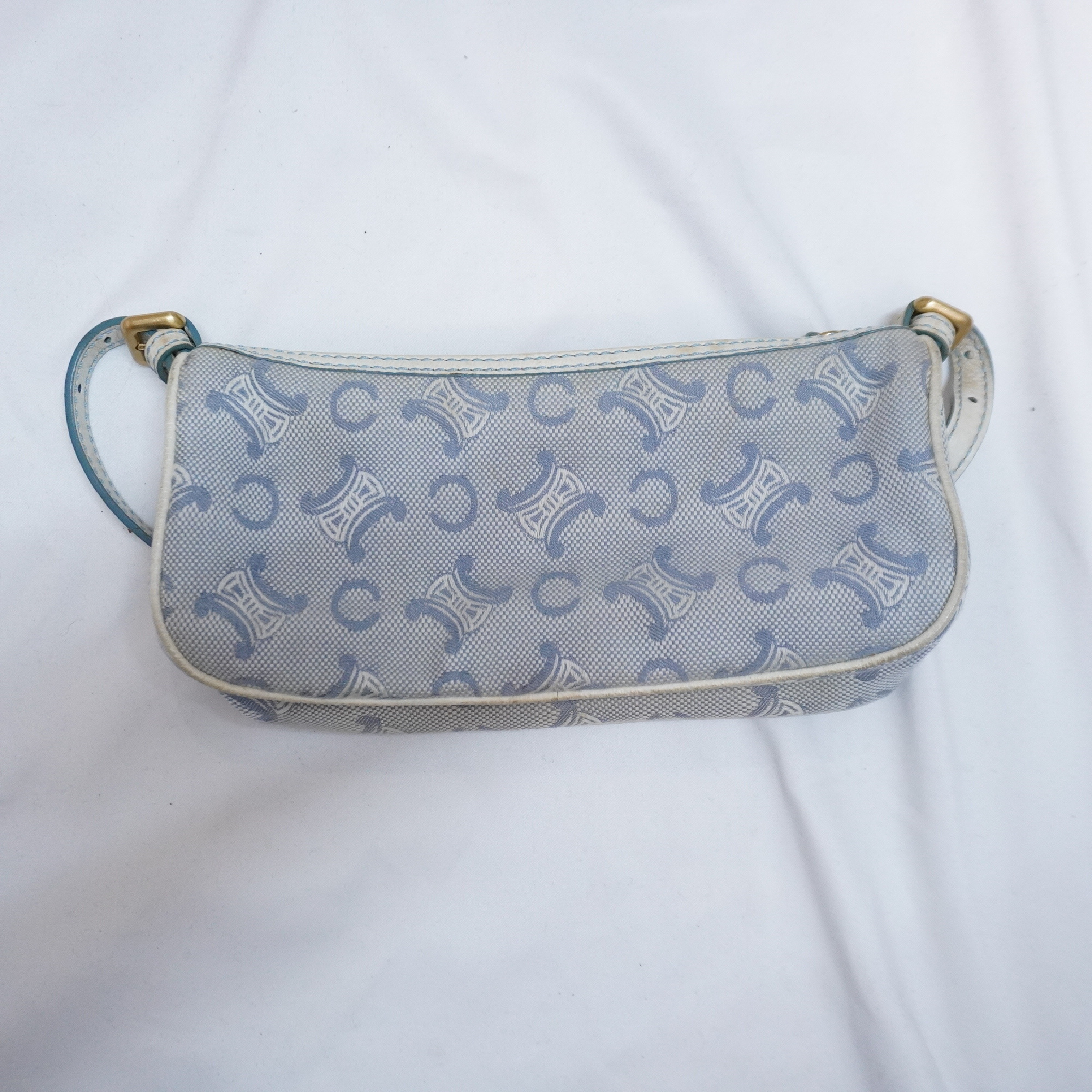 Vintage C Macadam Canvas Leather Trim Accessory Bag Pouch — view 11