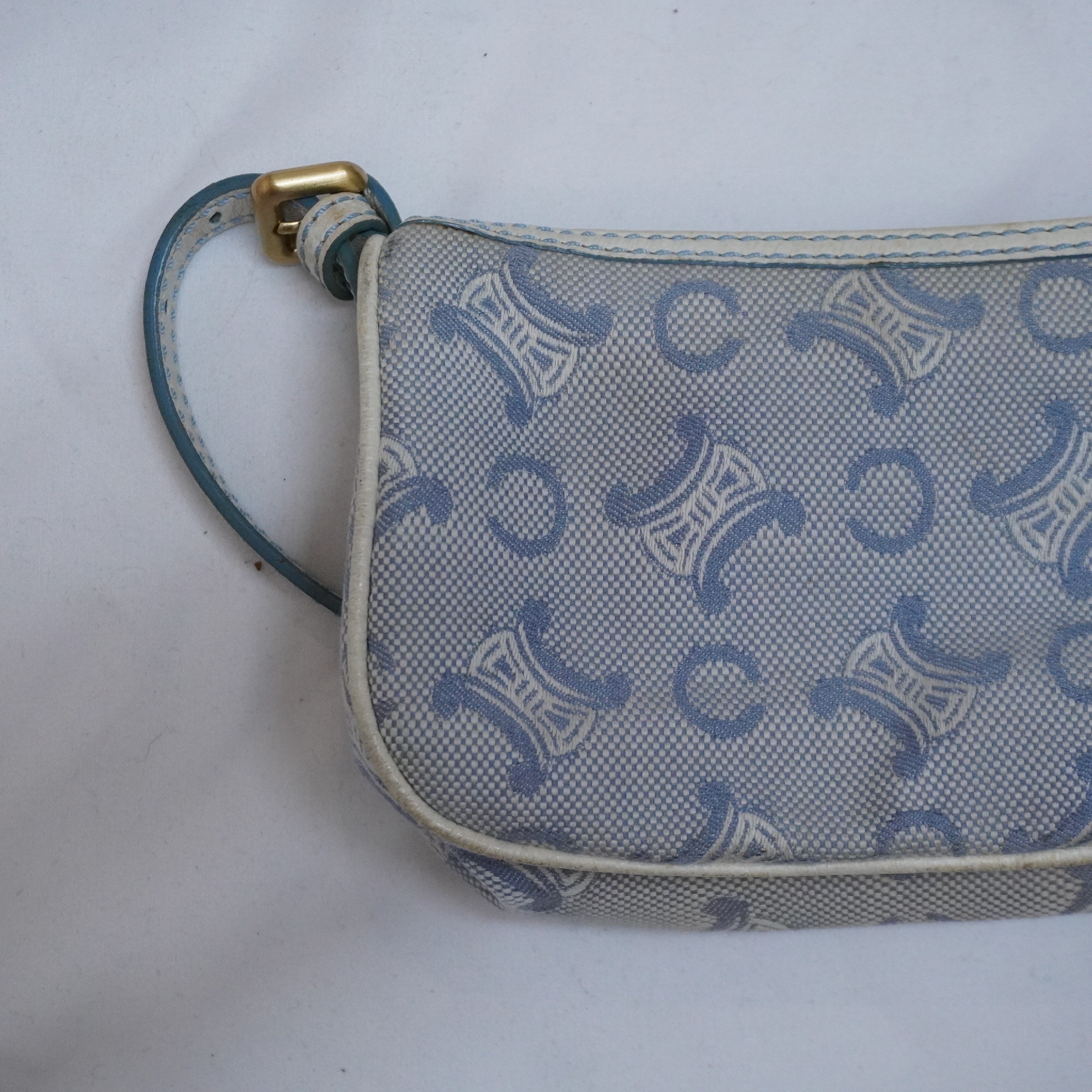 Vintage C Macadam Canvas Leather Trim Accessory Bag Pouch — view 12