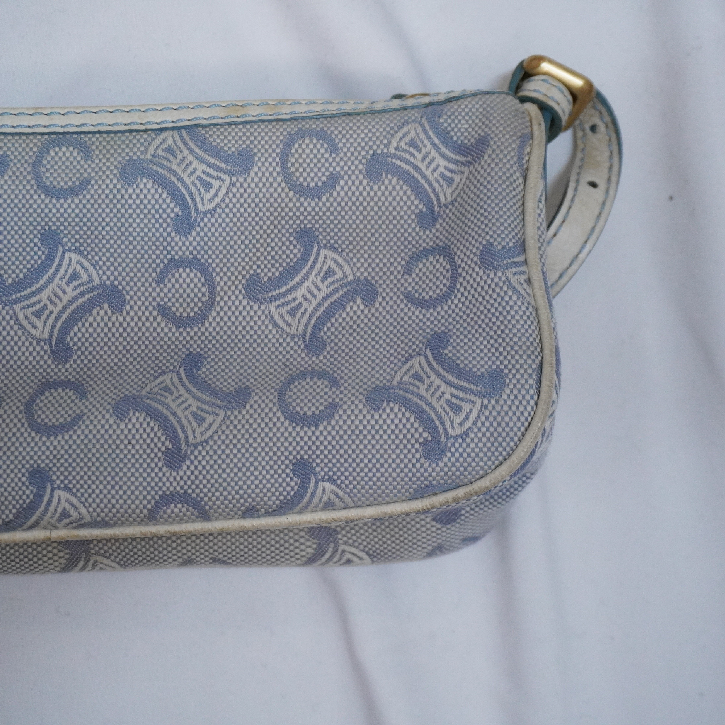 Vintage C Macadam Canvas Leather Trim Accessory Bag Pouch — view 13