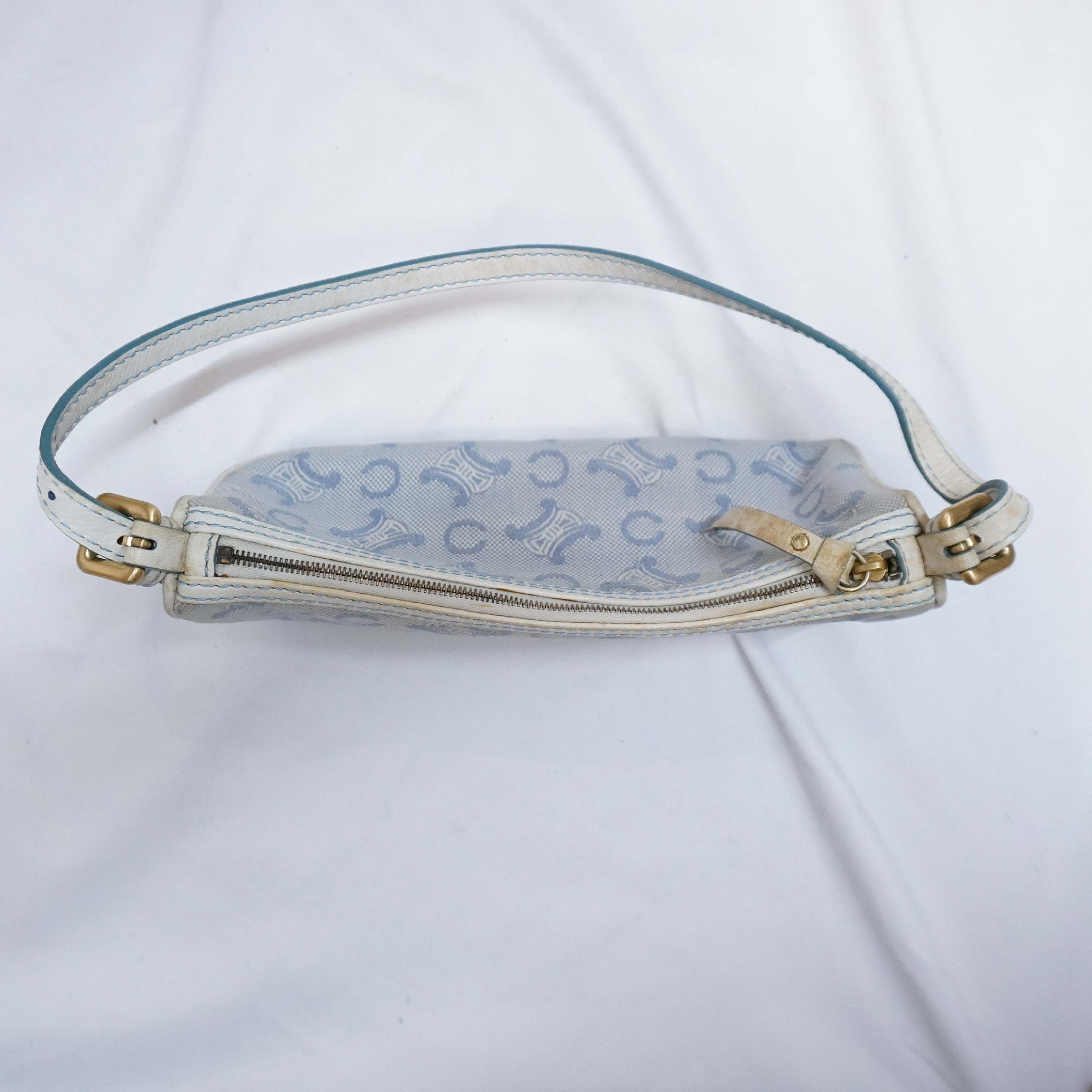 Vintage C Macadam Canvas Leather Trim Accessory Bag Pouch — view 9