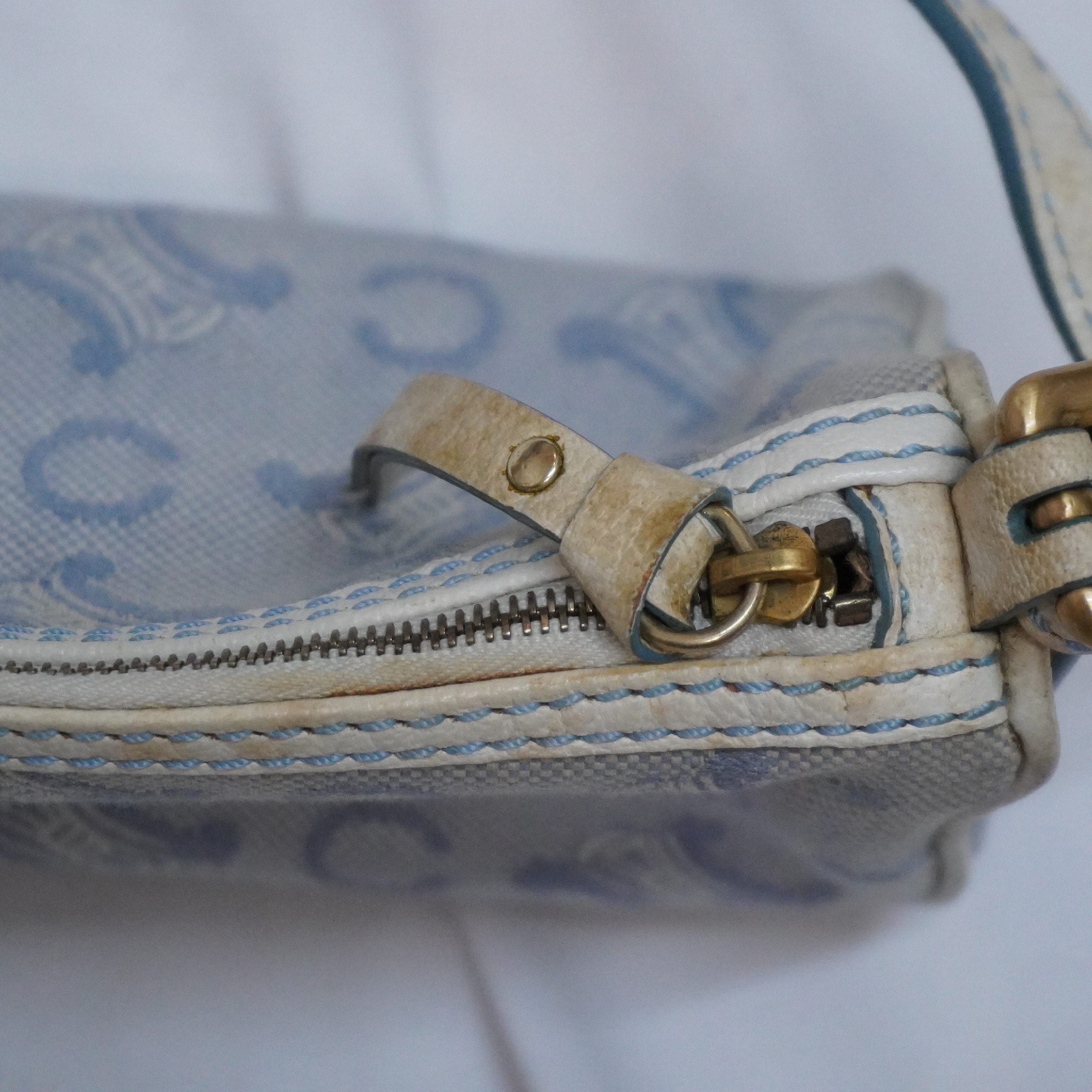 Vintage C Macadam Canvas Leather Trim Accessory Bag Pouch — view 10