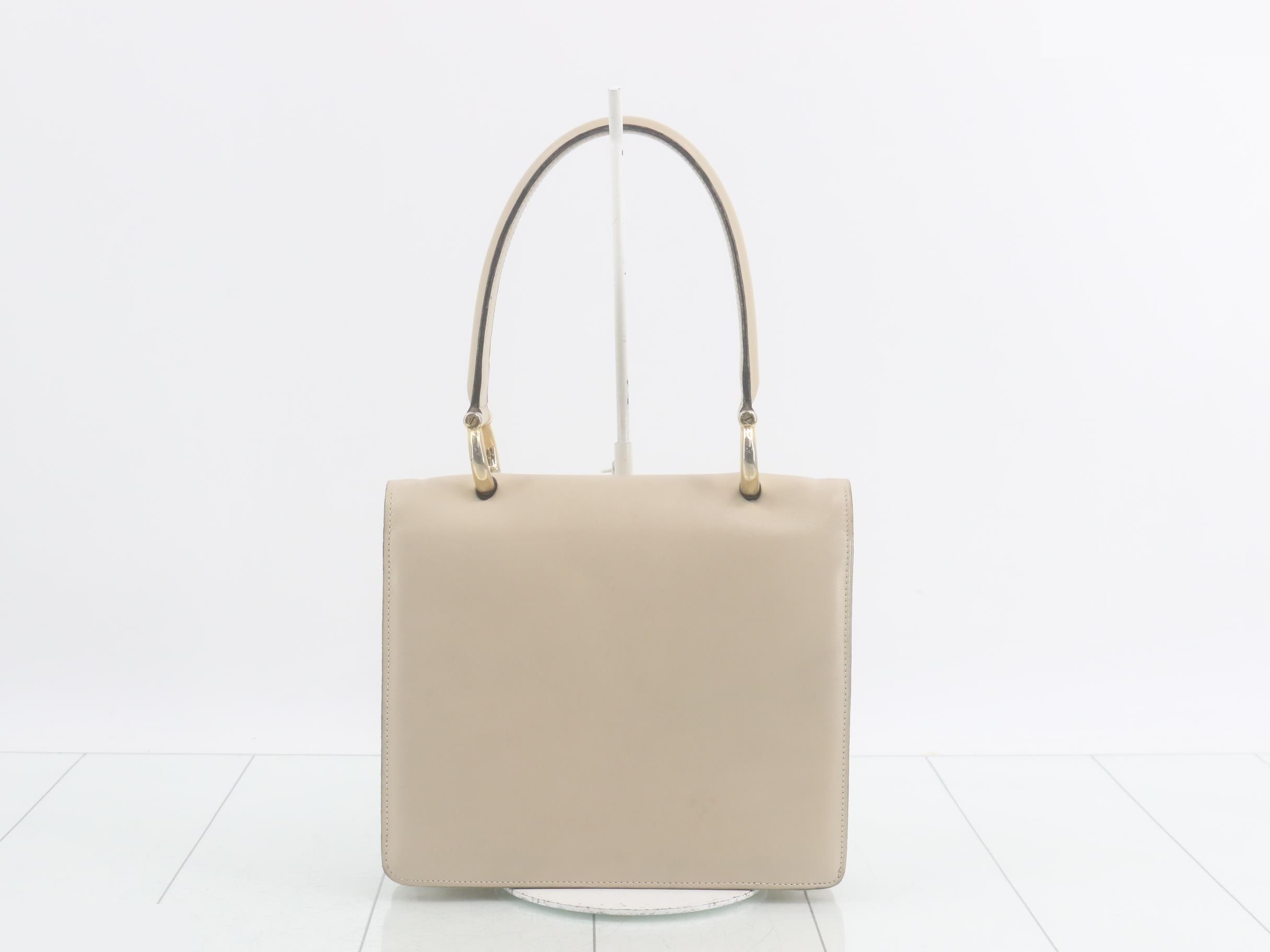 Double flap leather handbag — view 2