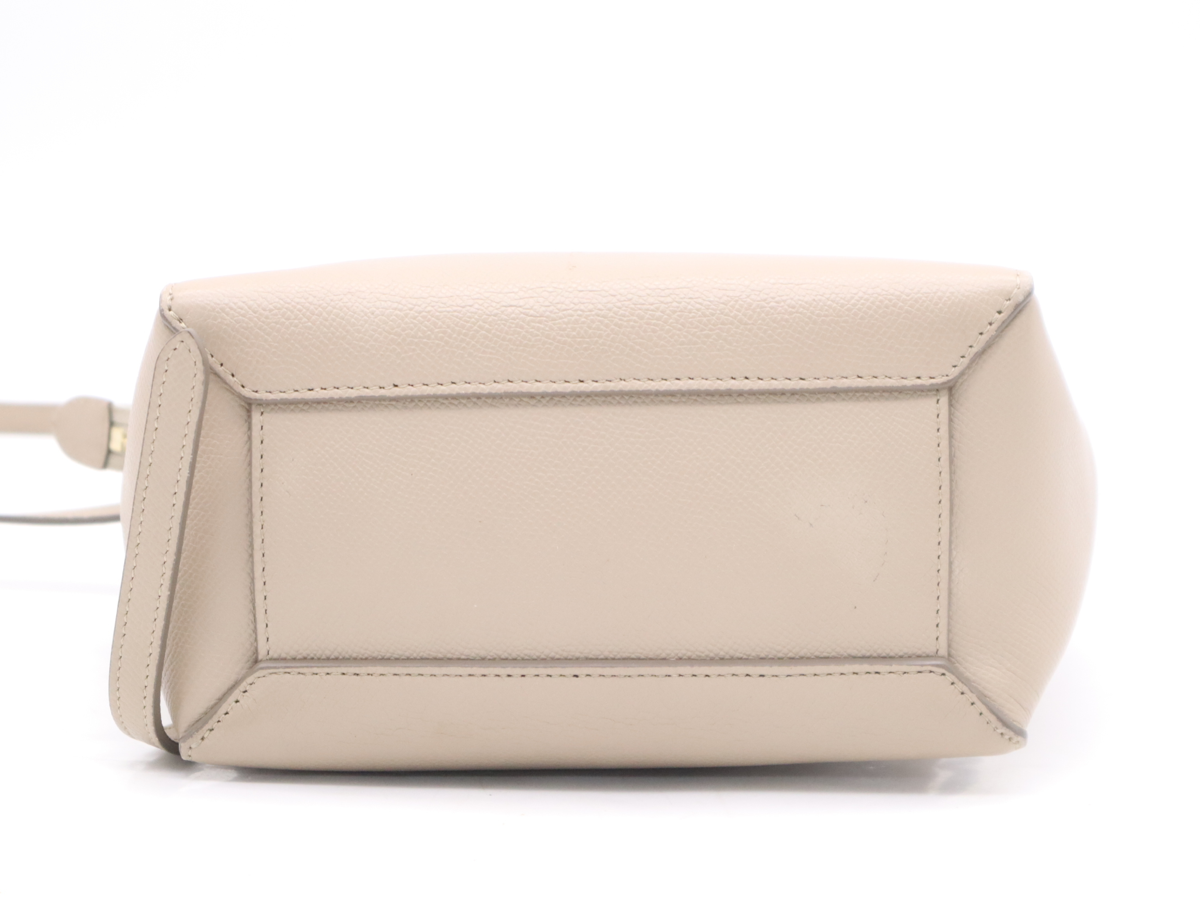 Leather Nano Belt Bag 2-Way Handbag Beige with Shoulder Strap (Shoulder Bag) — view 4