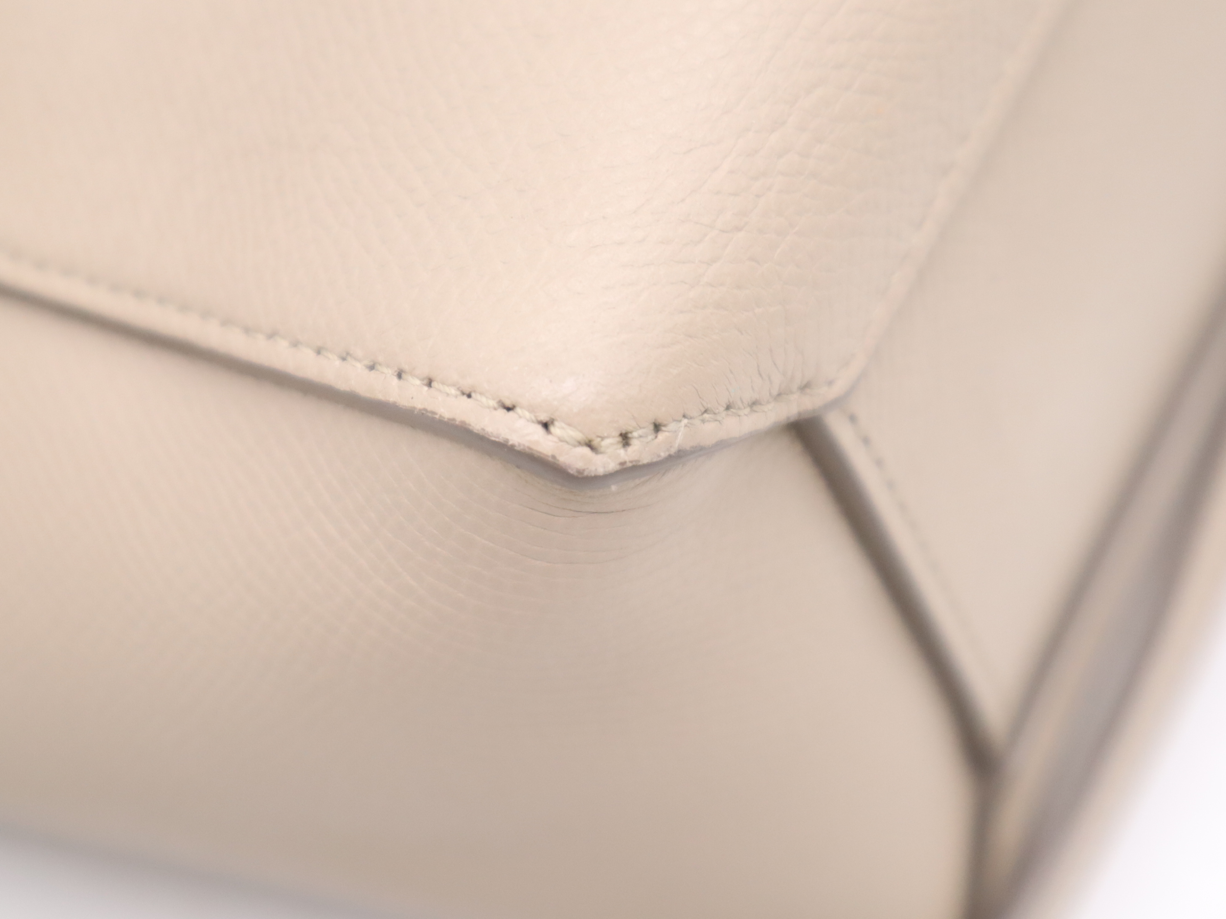 Leather Nano Belt Bag 2-Way Handbag Beige with Shoulder Strap (Shoulder Bag) — view 9