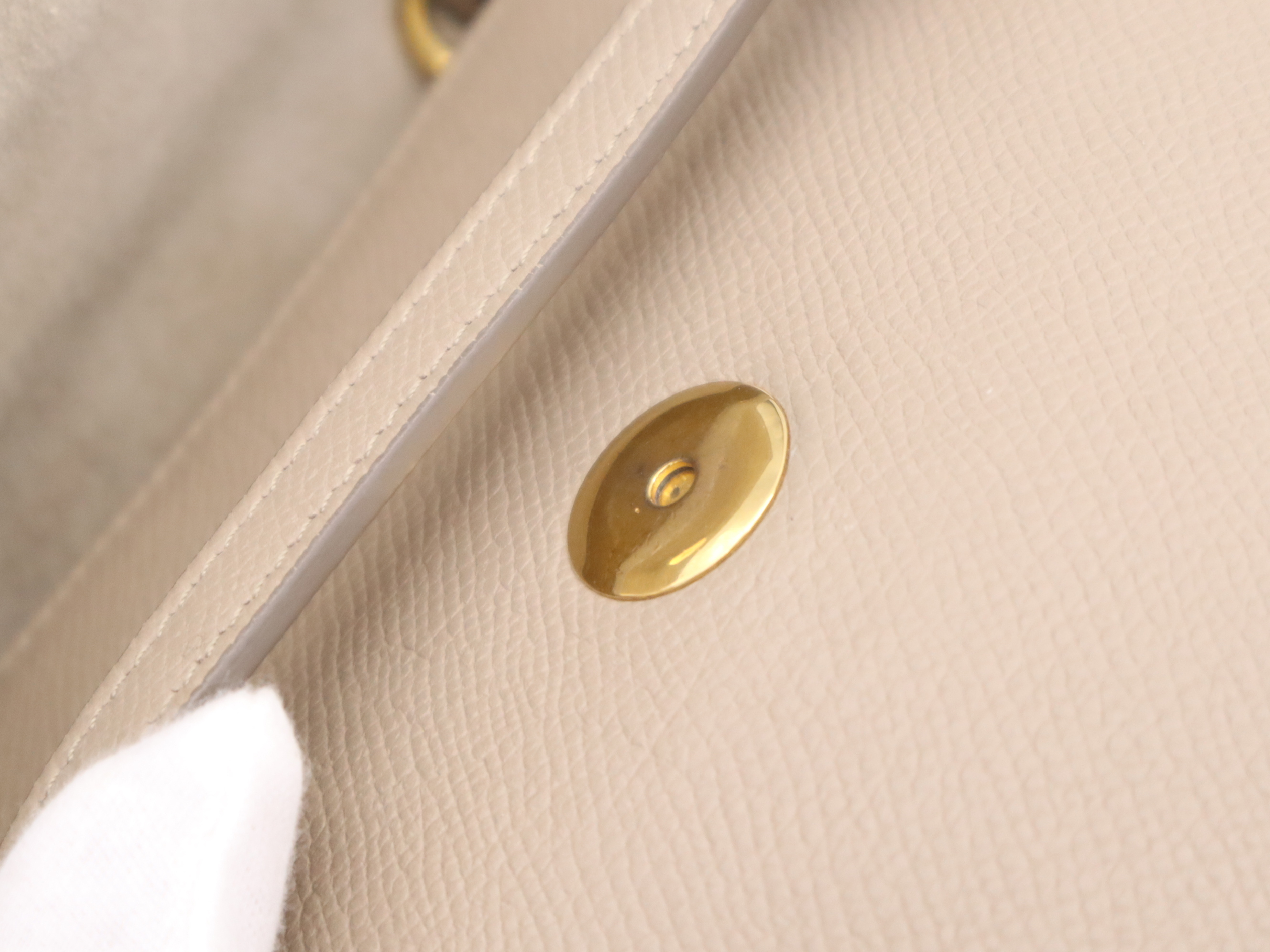 Leather Nano Belt Bag 2-Way Handbag Beige with Shoulder Strap (Shoulder Bag) — view 10