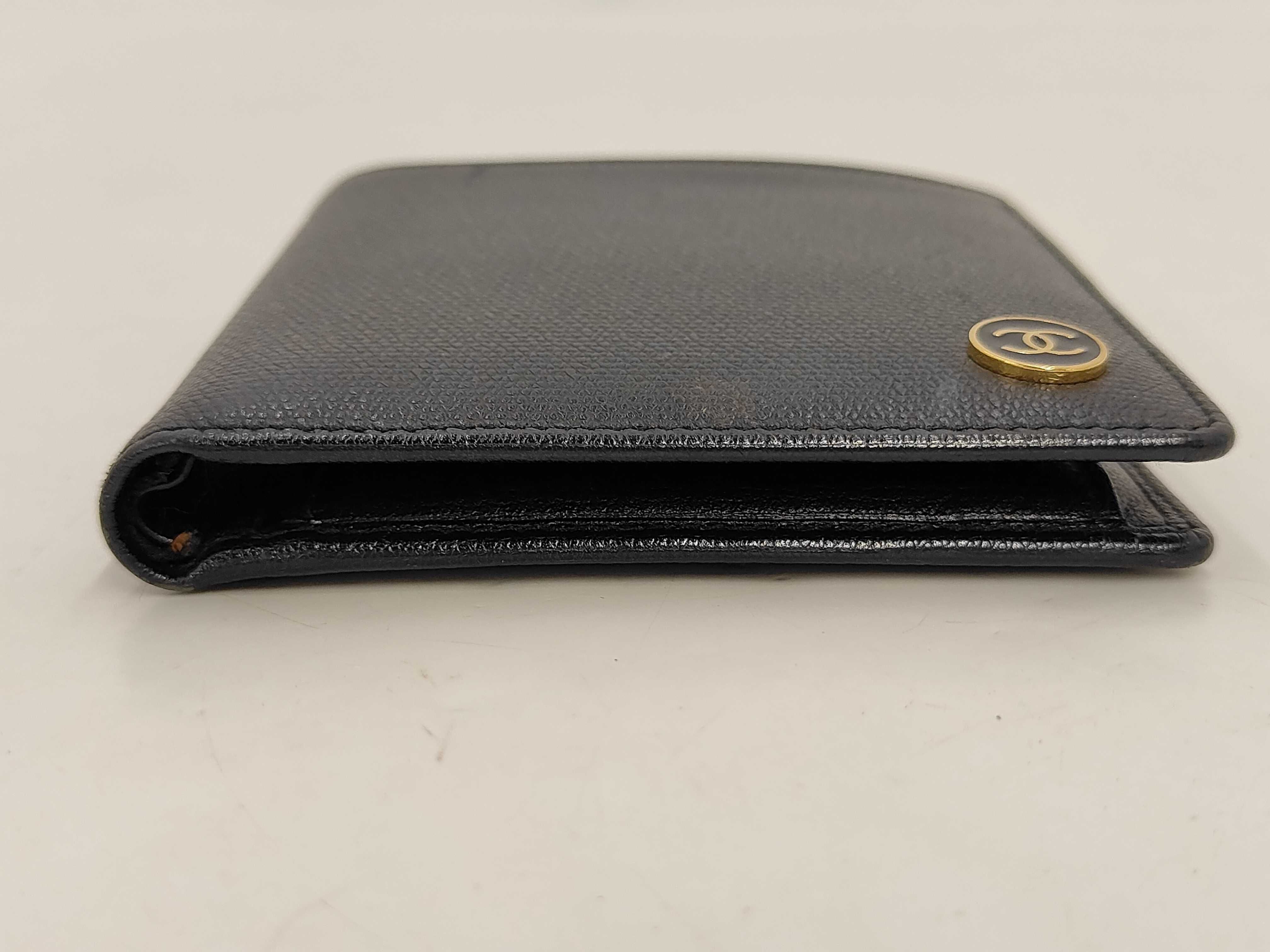 Coco Button Coco Mark Bi-fold Wallet Black with Box, Authenticity Card & Seal — view 3
