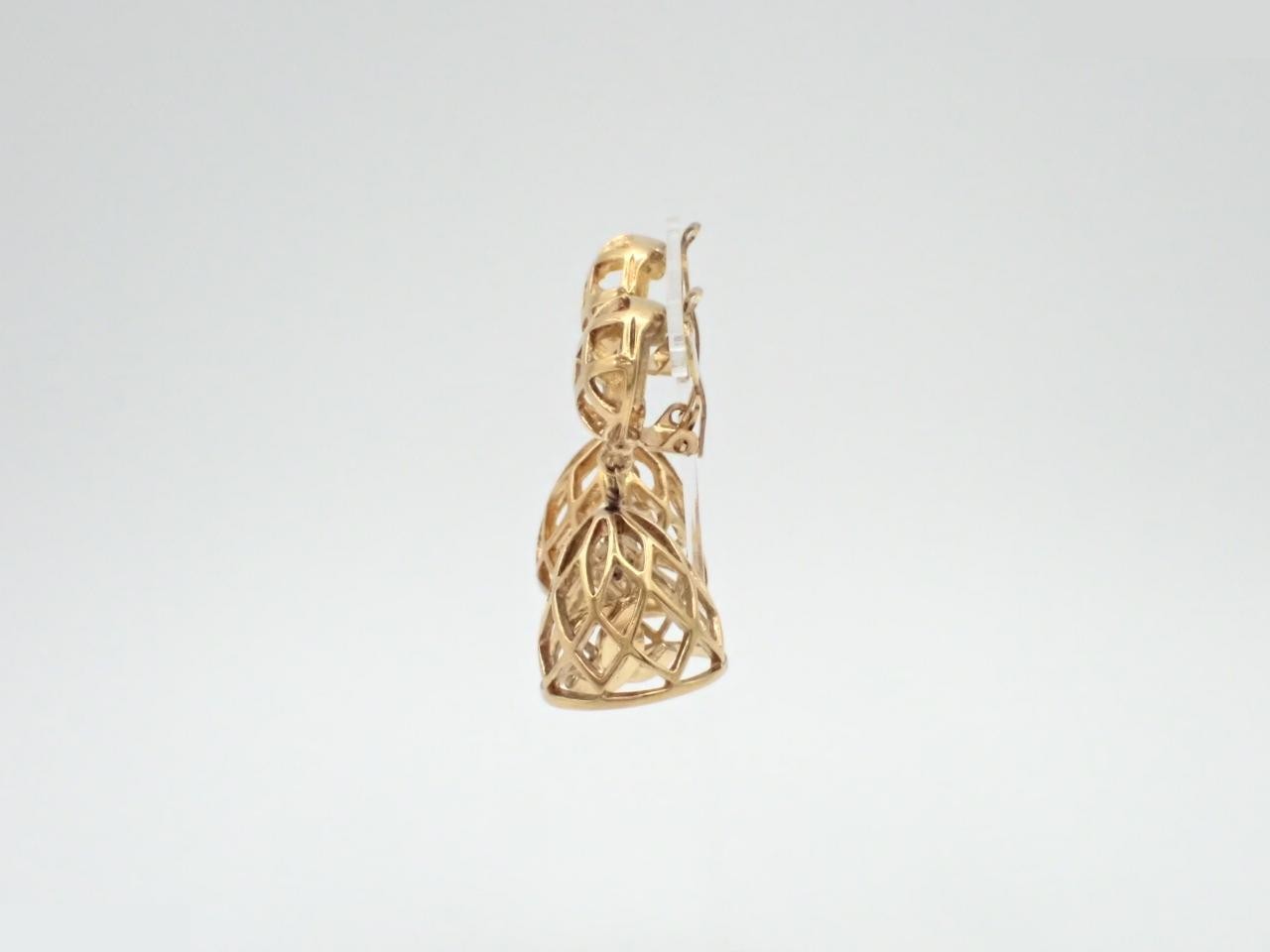 Birdcage Swing Coco Mark Gold Earrings — view 3